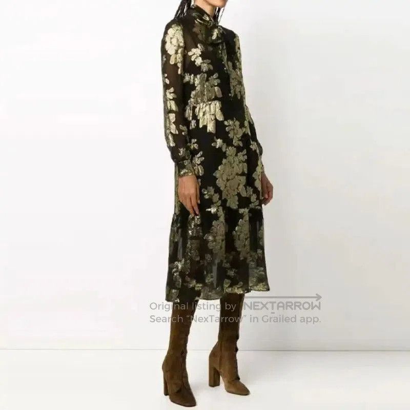 Saint Laurent Paris YSL Dark Green Silk Women's Dress . Size XS / US 0-2 / IT 36-38 - 9 Thumbnail