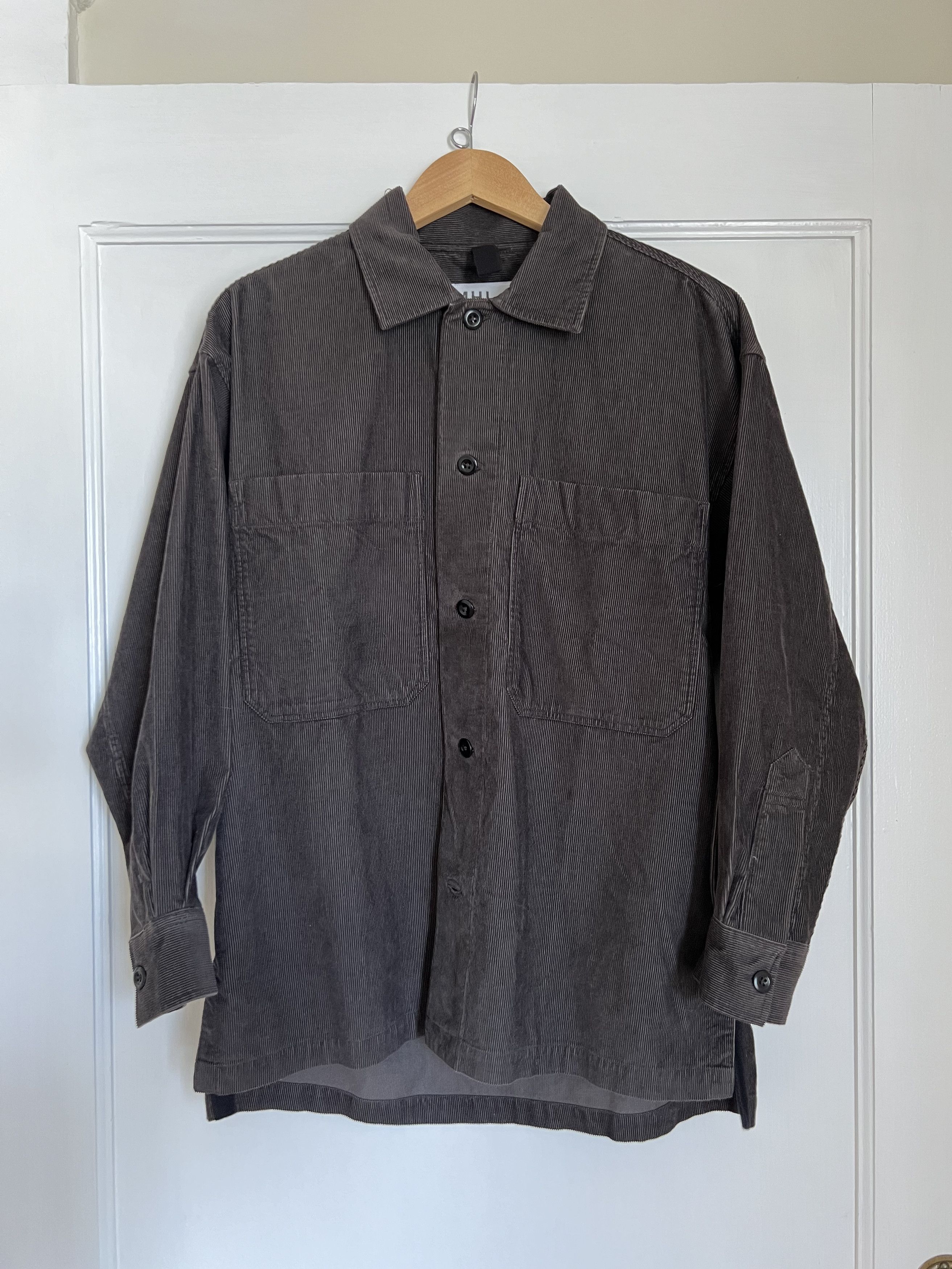 image of Margaret Howell Mhl Corduroy Overshirt in Grey, Men's (Size XS)