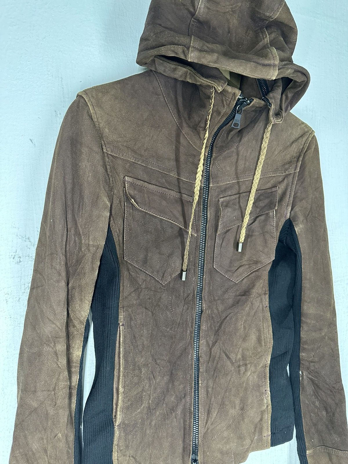 Buffalo Bobs Zipper Hoodie Leather Jacket
