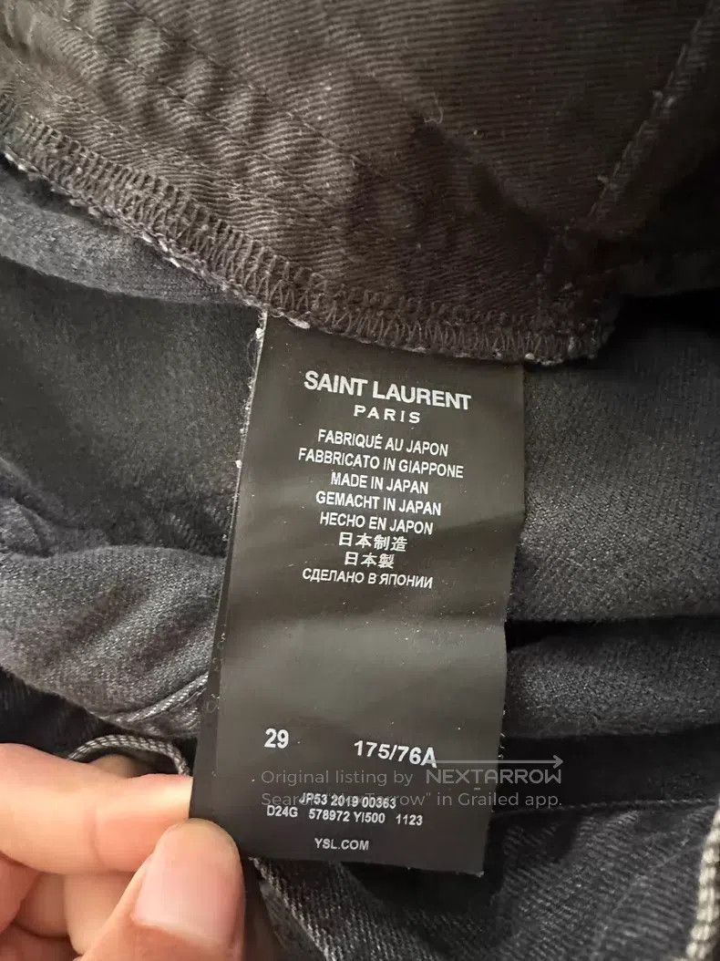 Saint Laurent Paris Saint Laurent Paris Black water-washed patchwork denim pan Size US 29 - 4 Thumbnail