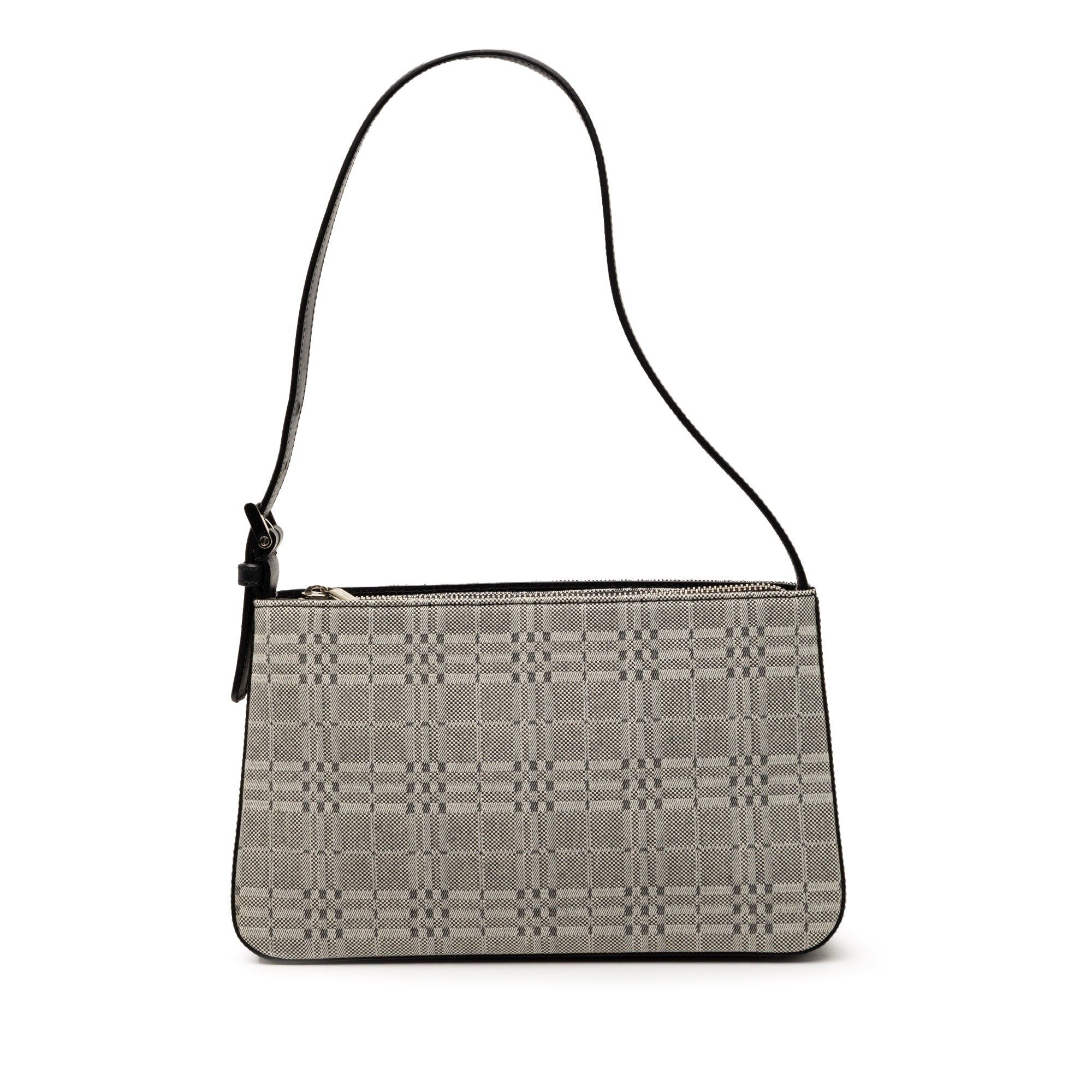 Burberry Tonal Check Canvas Shoulder Bag in Black, Women's