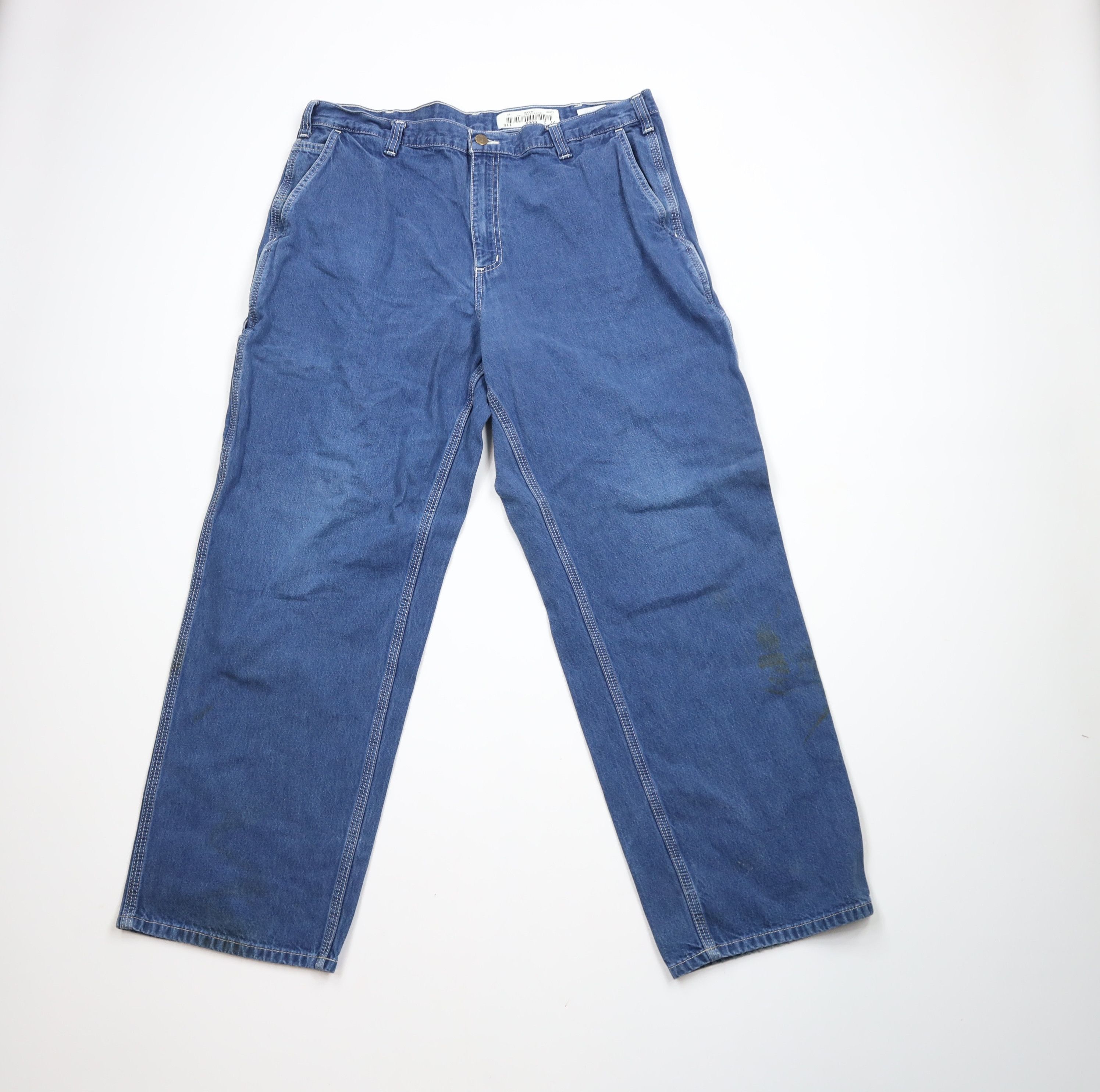 Carhartt × Vintage Vintage Carhartt Spell Out Wide Leg Dungaree Denim Jeans Size US 38 / EU 54 - 1 Thumbnail
