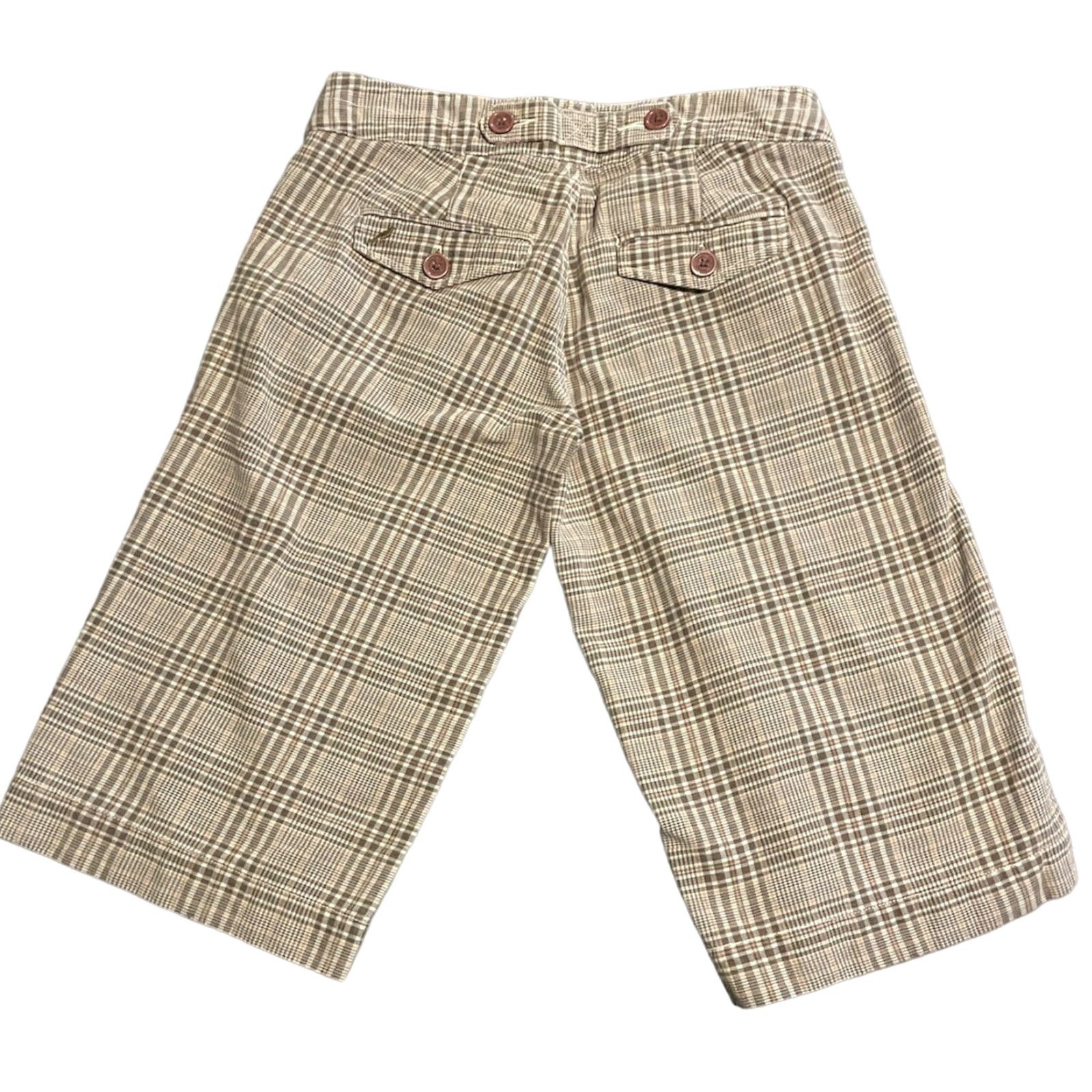 Fossil VINTAGE Fossil Bermuda Shorts Womens 90s Plaid Brown Sz 2 Hong Kong Y2K Jeans Bermuda Shorts Size 26" / US 2 / IT 38 - 4 Thumbnail