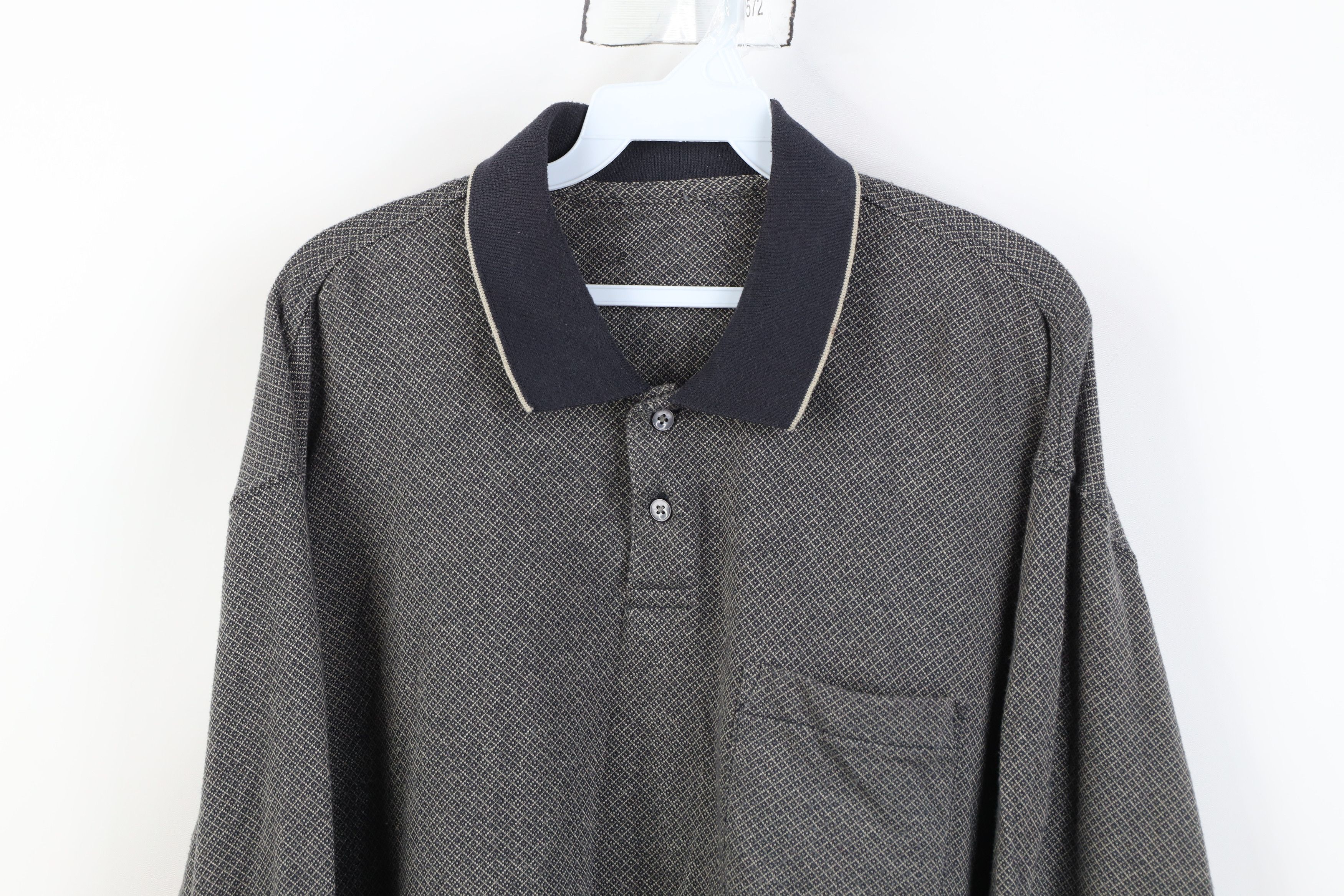 Vintage Vintage 90s Streetwear Knit Long Sleeve Rugby Polo Shirt Size US XL / EU 56 / 4 - 2 Thumbnail