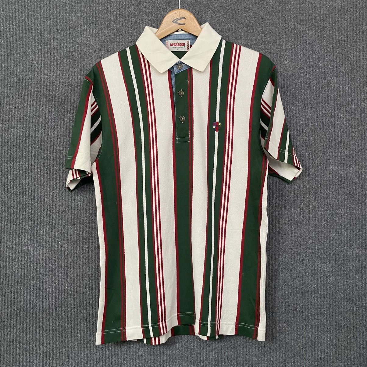 McGregor × Vintage 90s McGregor Stripes Polo T Shirt Size US M / EU 48-50 / 2 - 1 Thumbnail