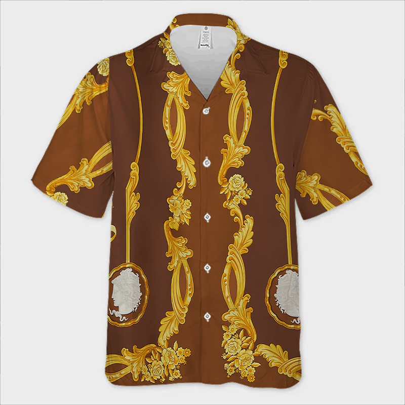 The Unbranded Brand Cameo Print Shirt, Vintage Baroque Short Sleeve Shirt Size US S / EU 44-46 / 1 - 4 Thumbnail