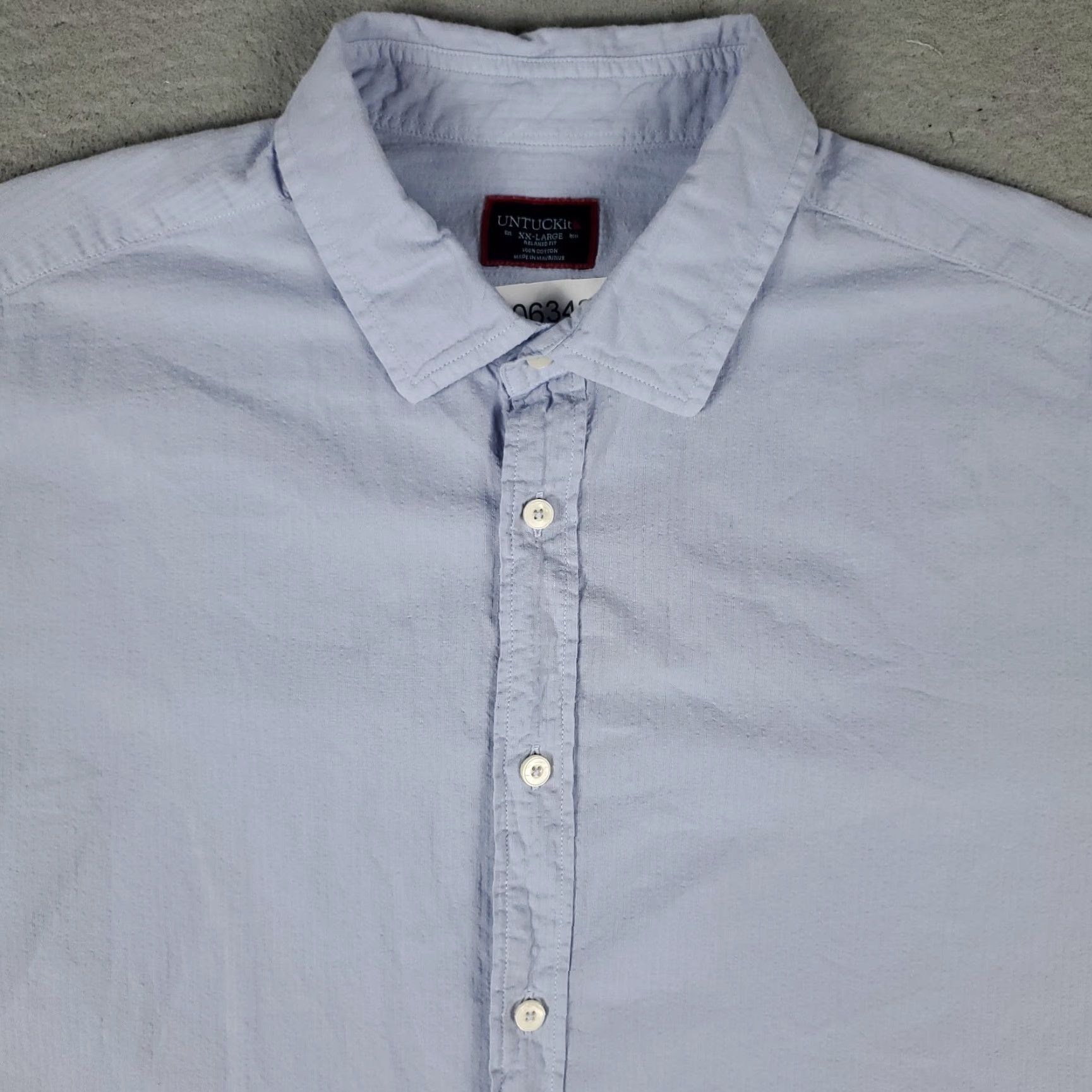 UNTUCKit UNTUCKit Shirt Mens 2XL Blue Short Sleeve Button-Up Cotton Solid Casual Mens Size US XXL / EU 58 / 5 - 2 Thumbnail