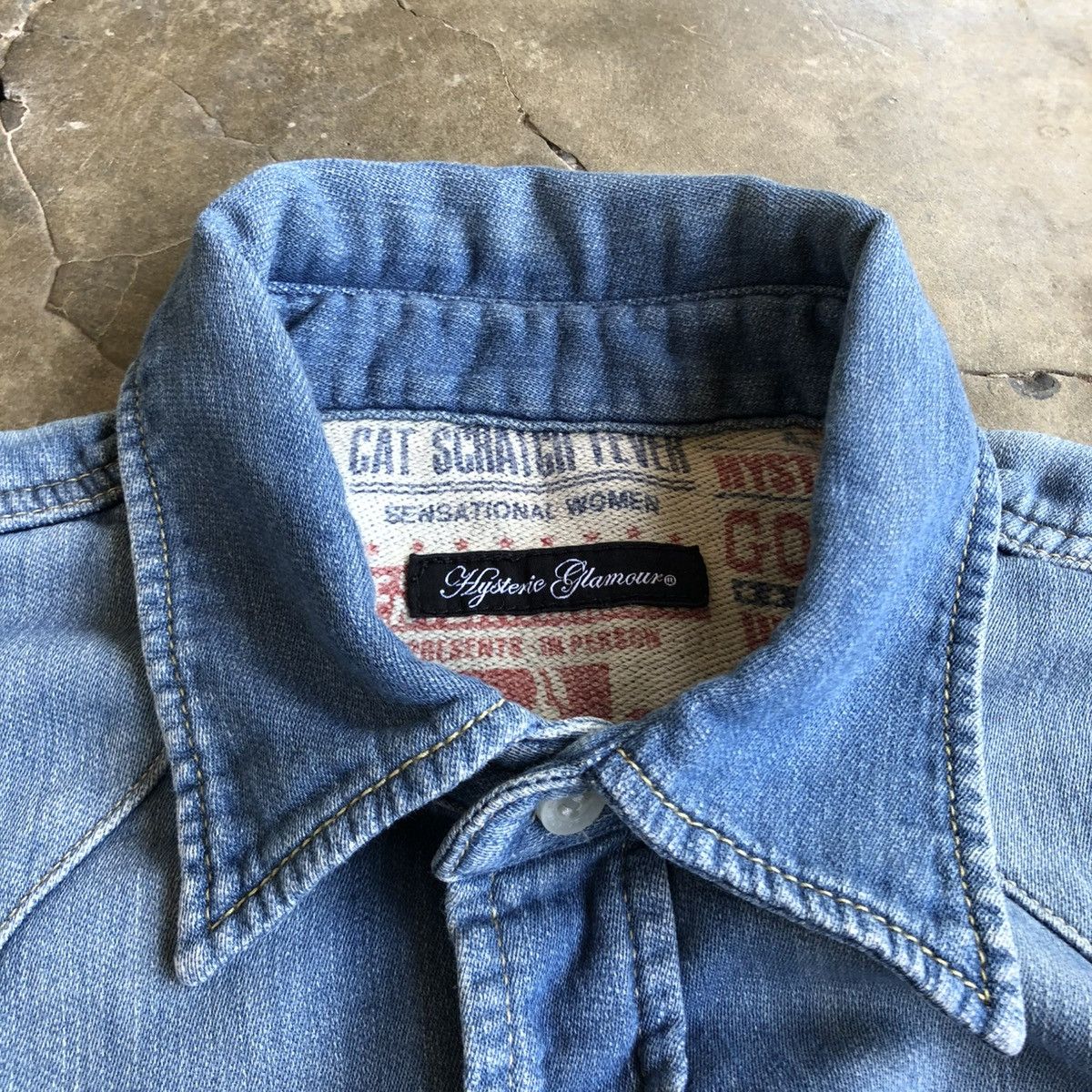 Hysteric Glamour Vintage Hysteric Glamour Western Shirt Denim Blue Jeans Size US S / EU 44-46 / 1 - 15 Thumbnail