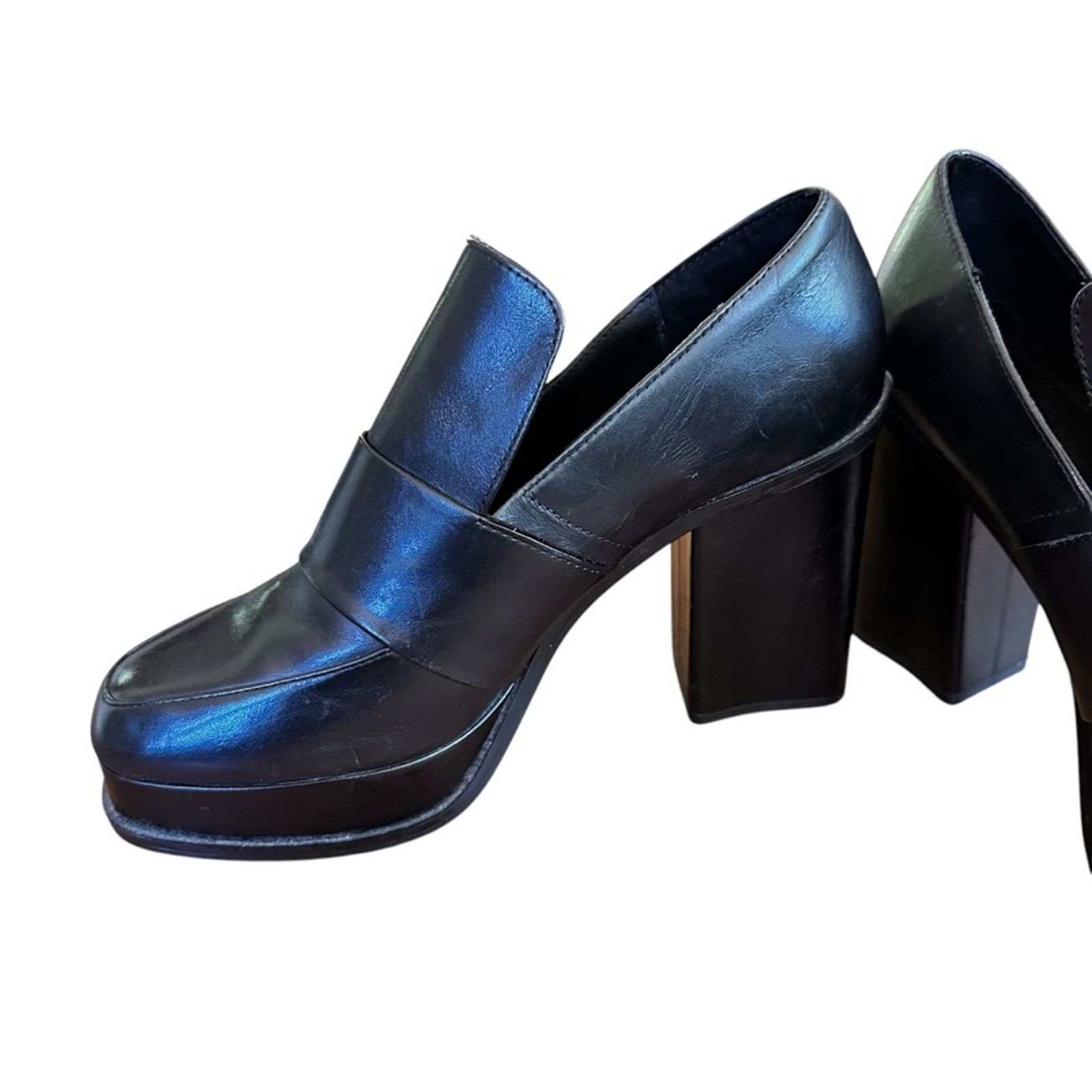 Zara Zara Block Court Platform Heels – Black – EU 40 / US 9–9.5 Size US 9 / IT 39 - 3 Thumbnail