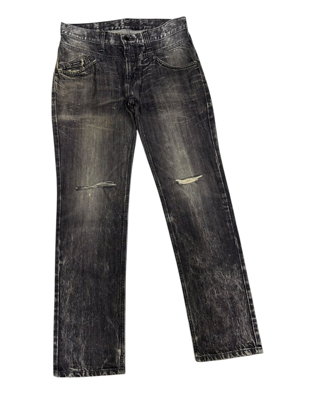 Kapital 🔥EDWIN 403 SMOKE BLACK MADE IN JAPAN DISTRESSED DENIM JEANS Size US 32 / EU 48 - 5 Thumbnail