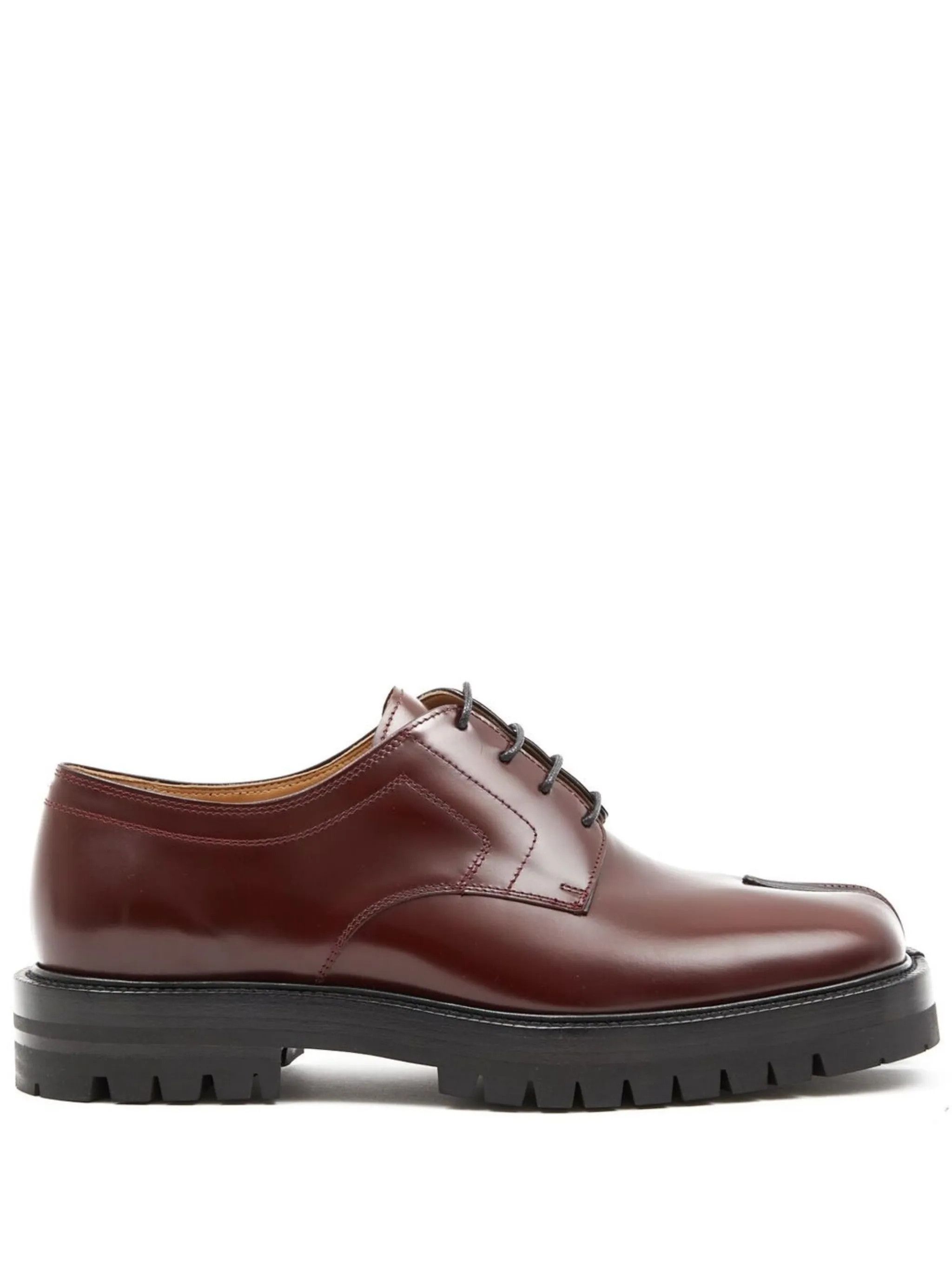 Maison Margiela o1w1db10725 Tabi Lace-up Derby Shoes in Burgundy Size US 7 / EU 40 - 1 Thumbnail