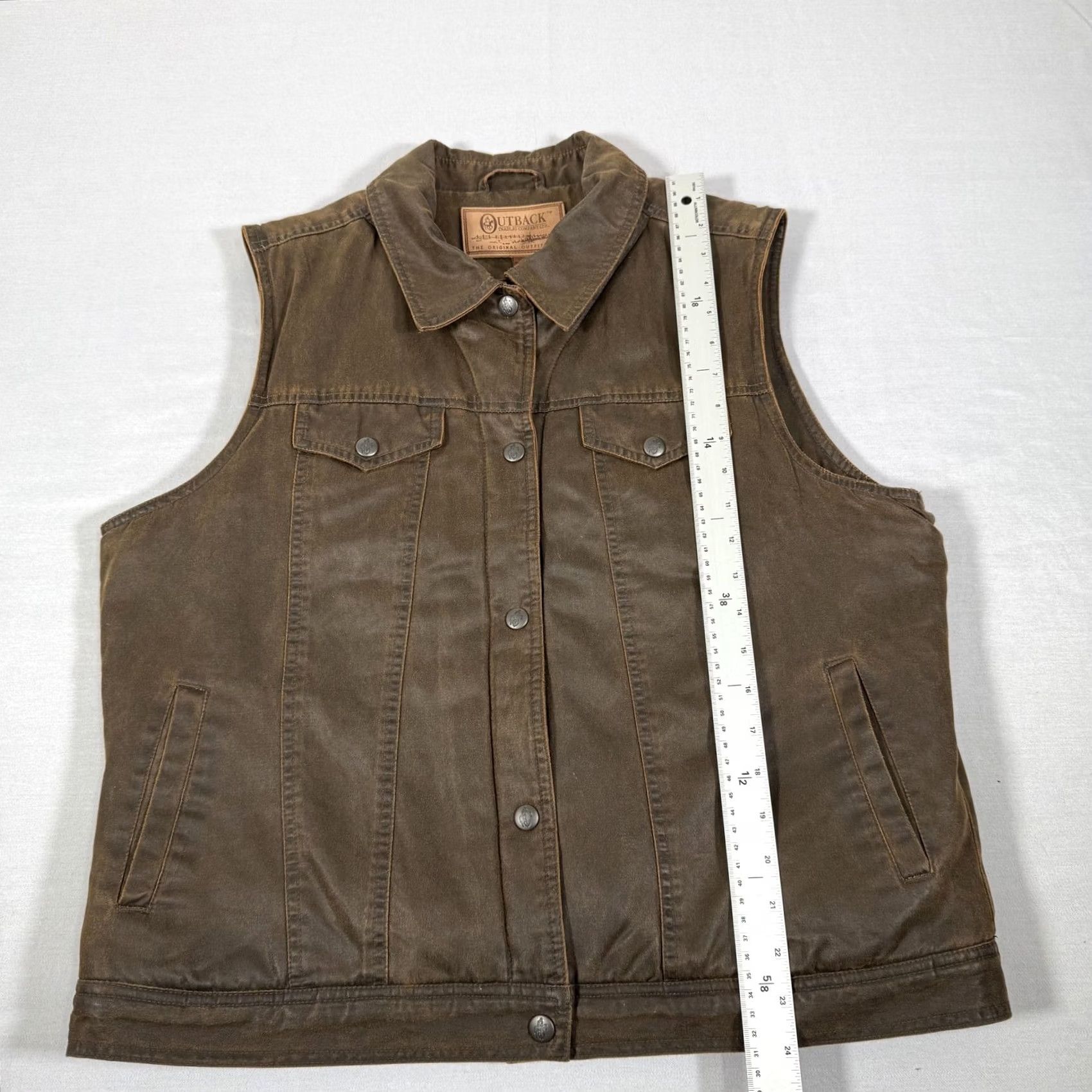 Vintage Outback Trading Vest Women XL Brown Mesa Aztec Sherpa Lined Western Cowgirl Work Shirt Size XL / US 12-14 / IT 48-50 - 5 Thumbnail