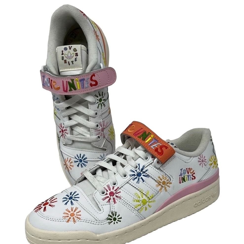 ADIDAS-Love Unites Men White Floral Sneakers