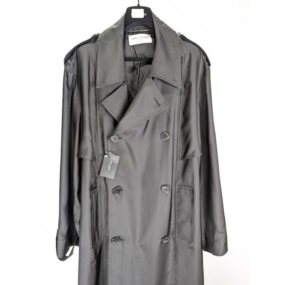 Saint Laurent Paris o1rshd1 Long Coat in Black Size US M / EU 48-50 / 2 - 2 Thumbnail