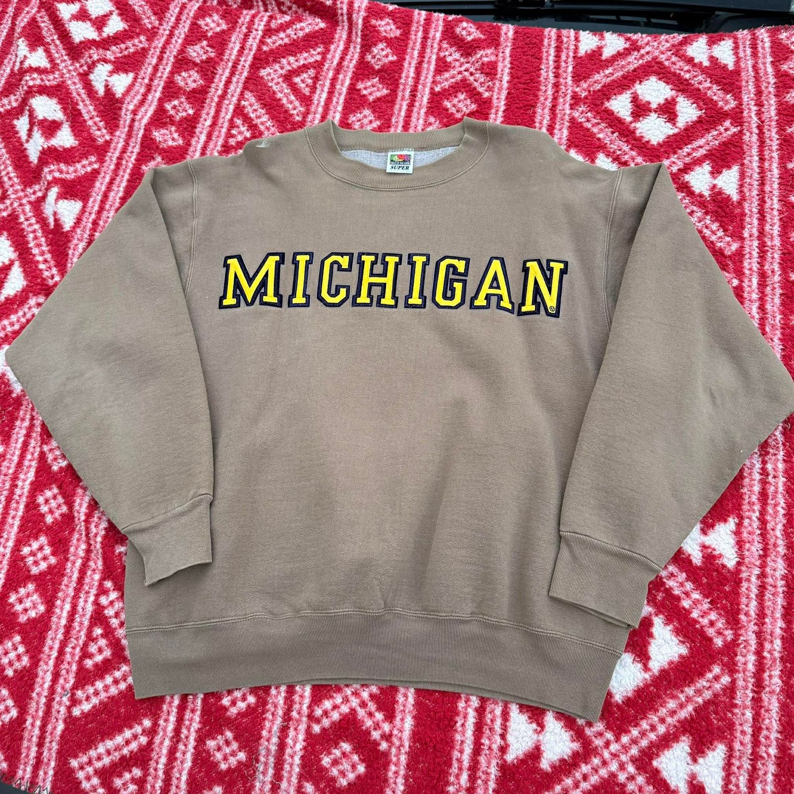 Fruit Of The Loom Vtg 90s Michigan Wolverines Sweatshirt Large Size US L / EU 52-54 / 3 - 2 Thumbnail
