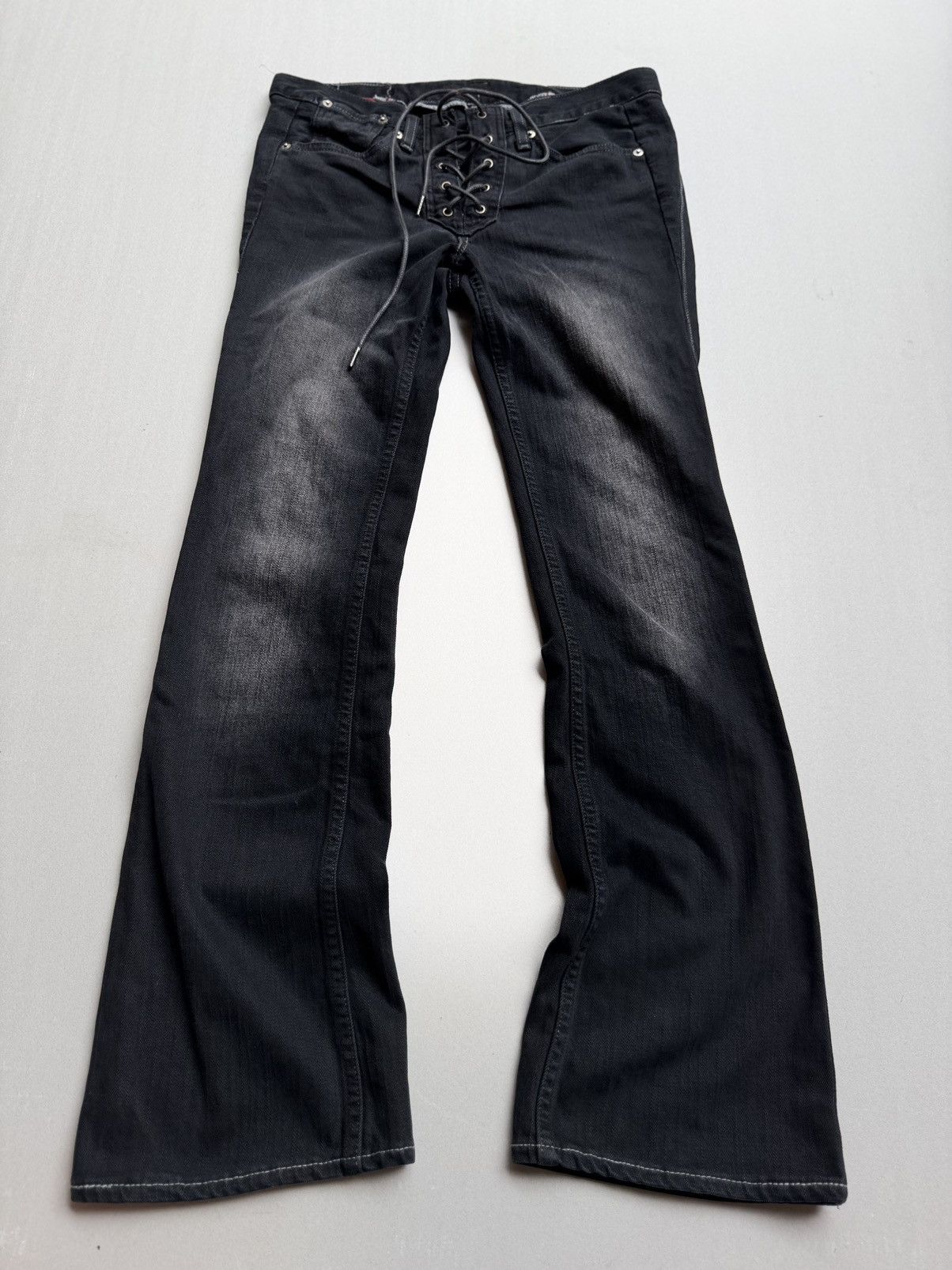 Japanese Brand Levis lace up flare jeans (cust) Size US 27 - 1 Thumbnail