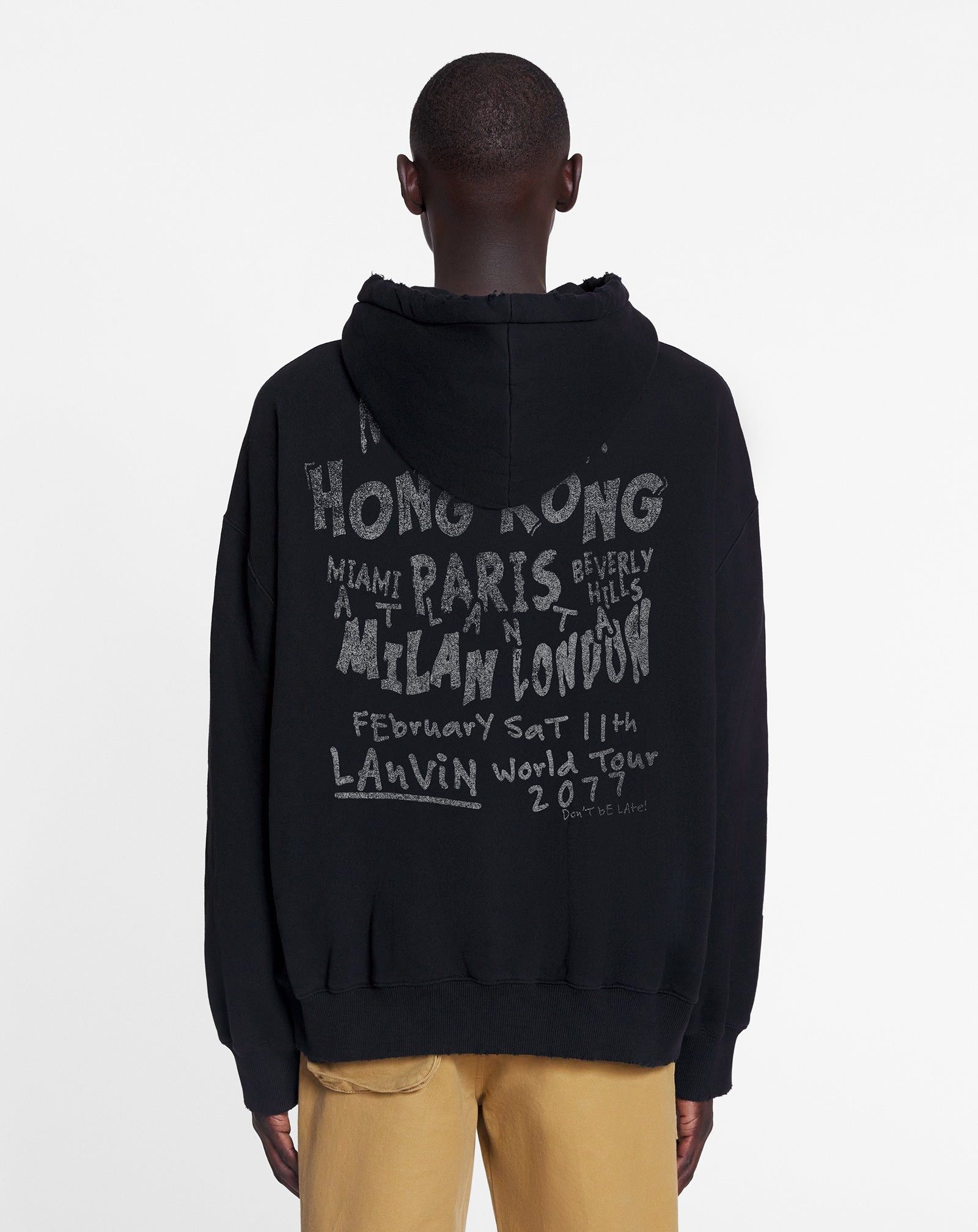 Lanvin o1mle0825 Unisex Loose-Fit Printed Hoodie in Black Size US XS / EU 42 / 0 - 5 Thumbnail