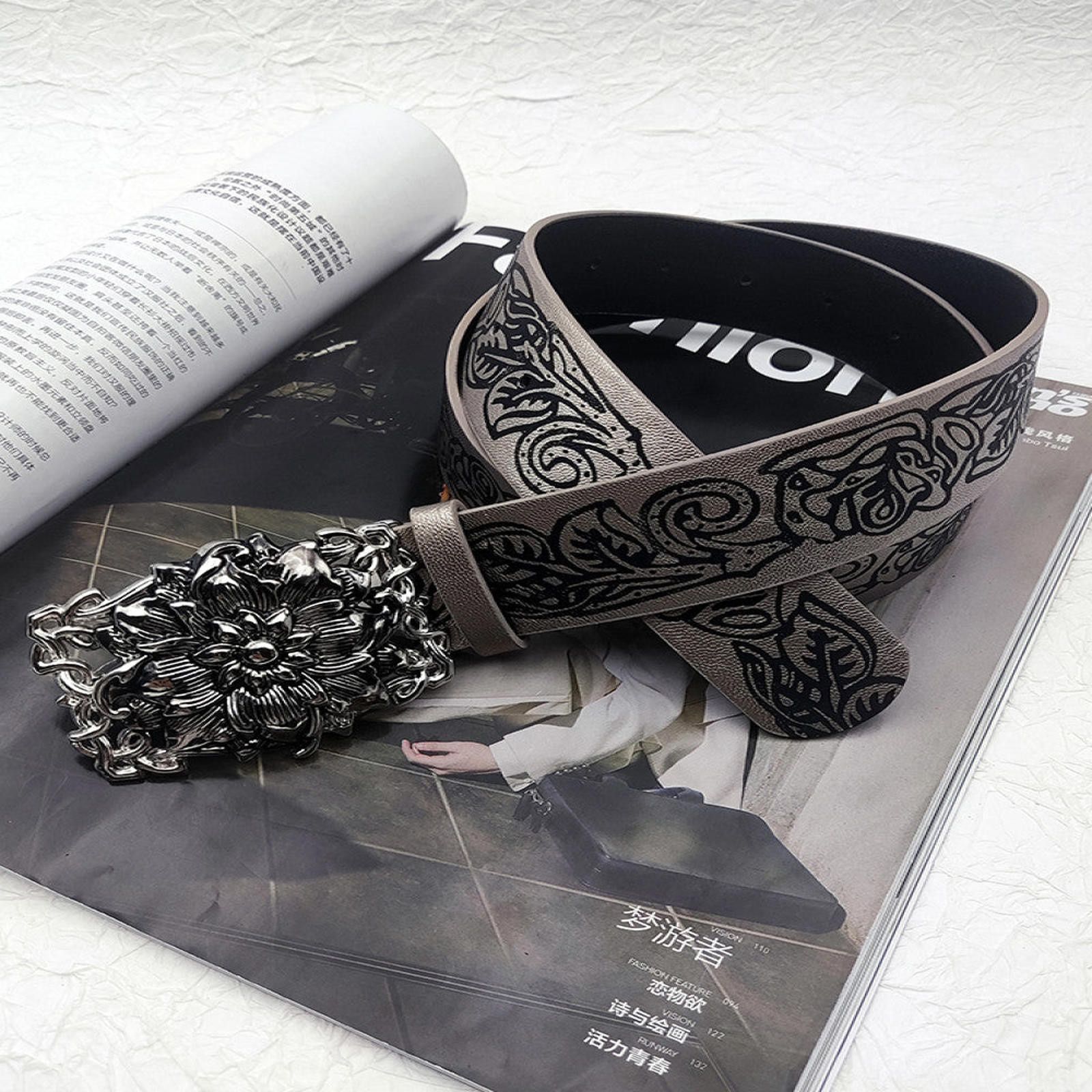 Other Floral Design Leather Belts with Unique Buckles Size ONE SIZE - 6 Thumbnail