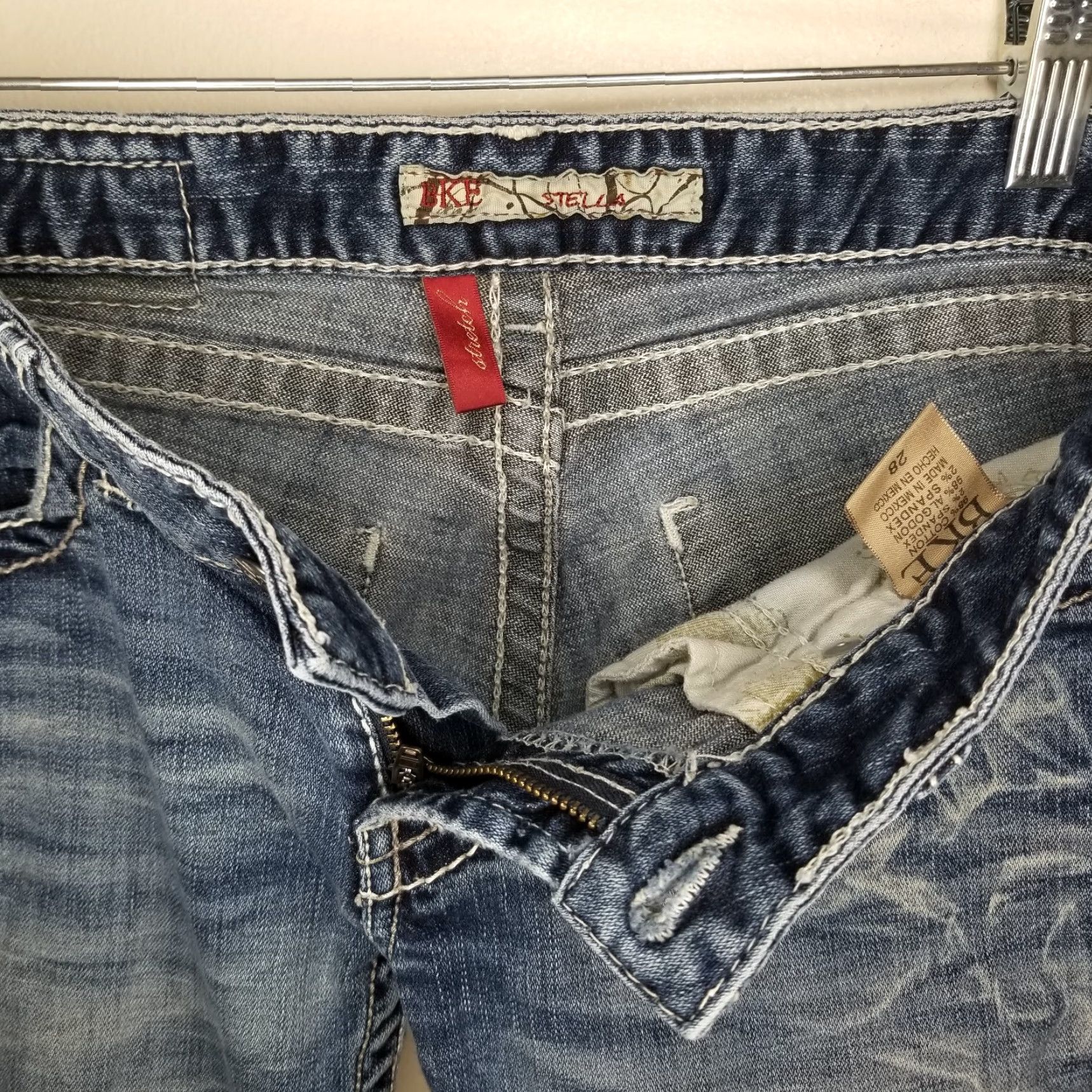 Vintage Buckle BKE Stella Jeans Women Distressed Stretch Bootcut Size 28 Blue Womens Size 28" / US 6 / IT 42 - 3 Thumbnail