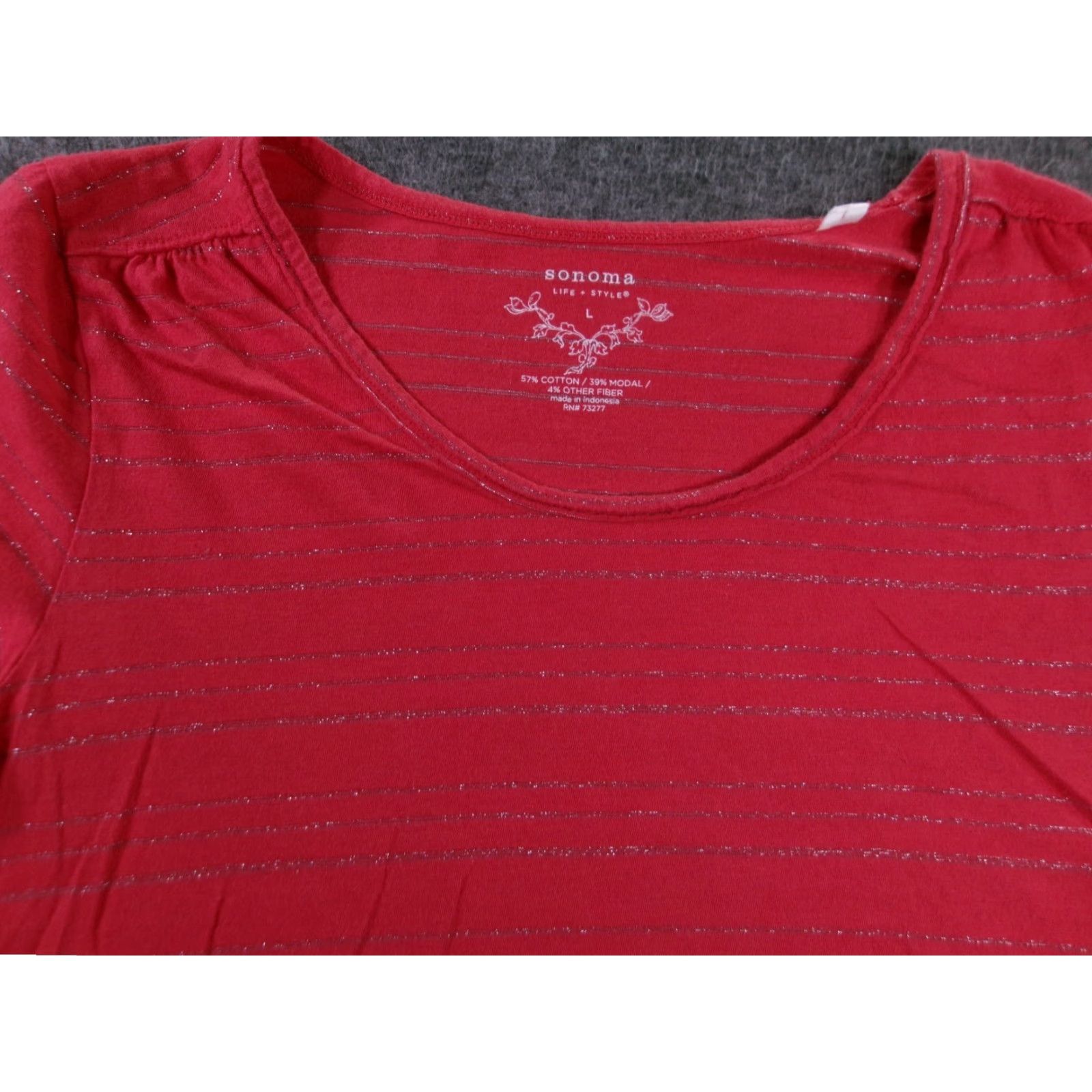 Vintage Sonoma Pink Striped T-Shirt Women Large Cap Sleeve Casual Classic Preppy Size L / US 10 / IT 46 - 2 Thumbnail