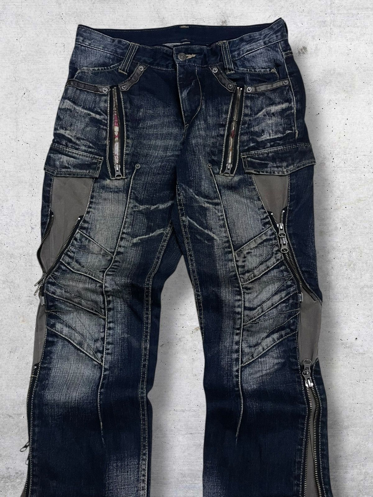 PPFM PPFM RECONSTRUCTED MULTIZIP ICONIC JAPAN DESIGNER 90S DENIM Size US 31 - 6 Thumbnail