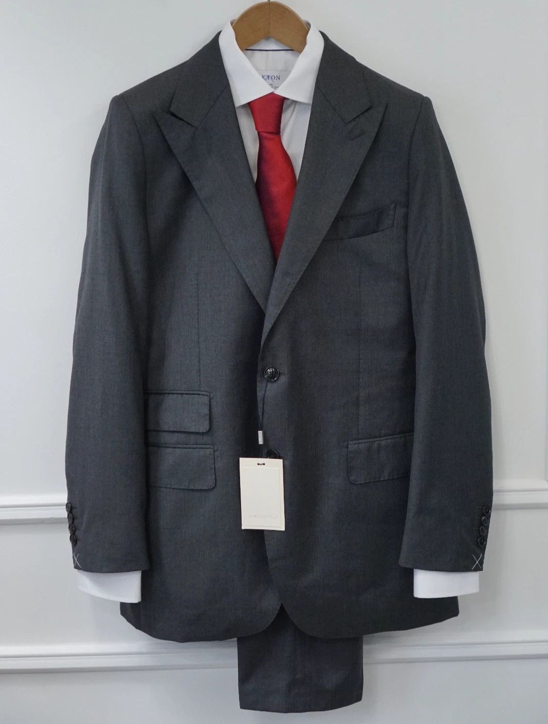 Suitsupply Men Suitsupply Suit Peak La Spalla Super 130's Wool UK/US42 Size 42R - 1 Thumbnail