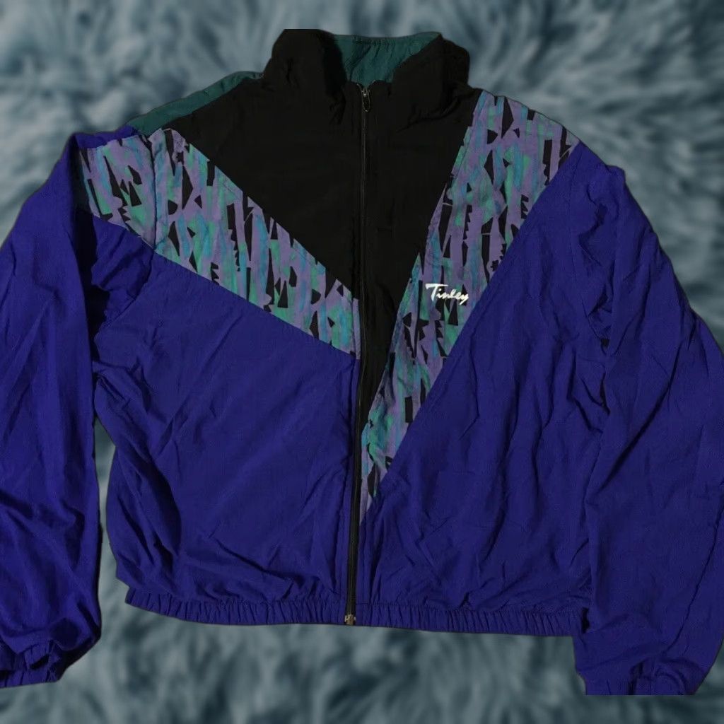 Vintage VINTAGE 80s Tinley Abstract Art Jacket S Boxy Zip Windbreaker Snowboard USA Mens Blue 90s Vaporwave Halloween? Size US S / EU 44-46 / 1 - 1 Thumbnail