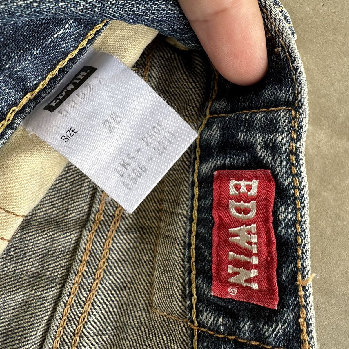Edwin × Jean × Vintage Vintage Edwin Distressed Faded Denim Jean Pant W30 Size US 30 / EU 46 - 6 Thumbnail