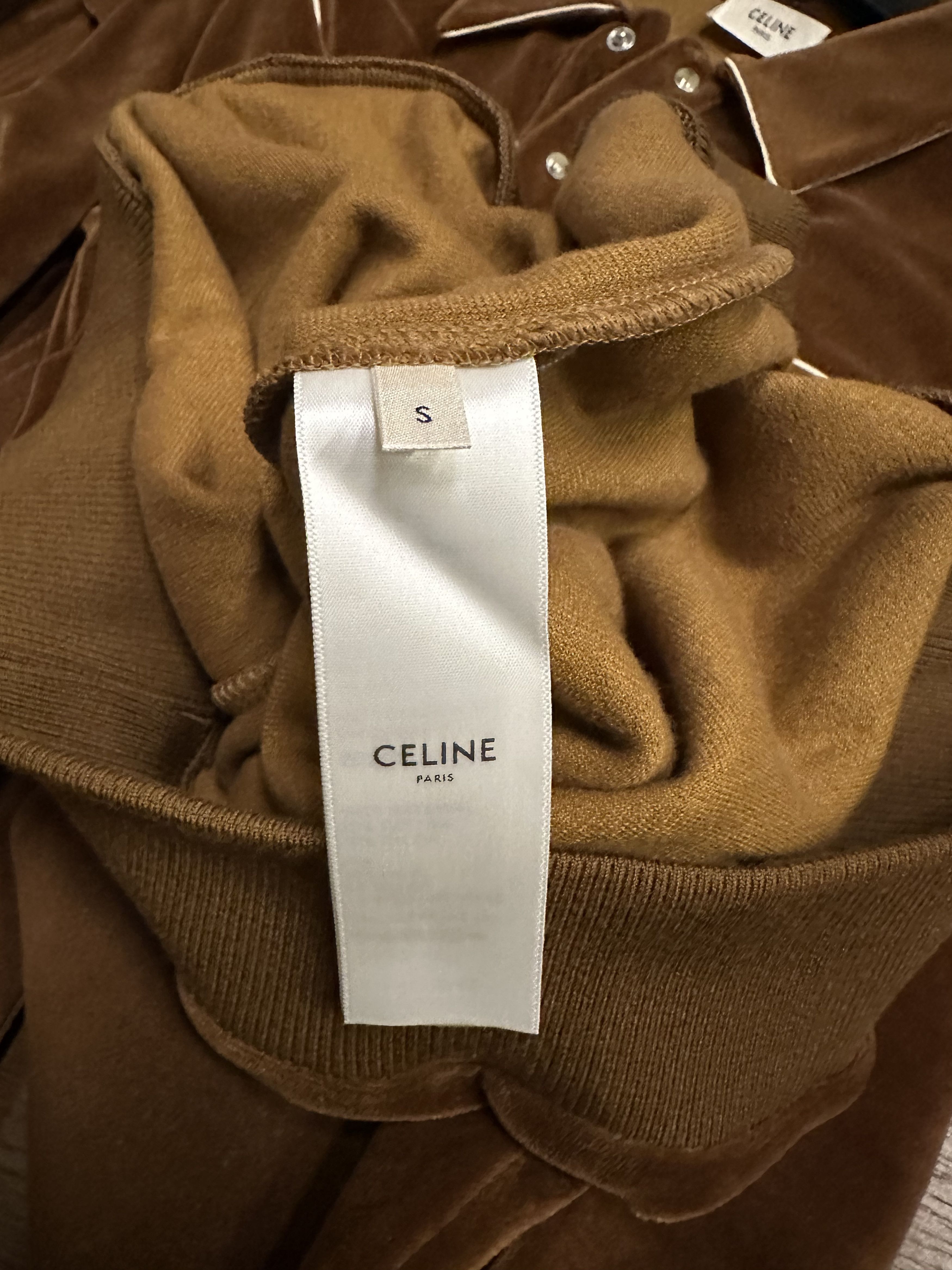Celine Celine Velour Polo Size US S / EU 44-46 / 1 - 4 Thumbnail