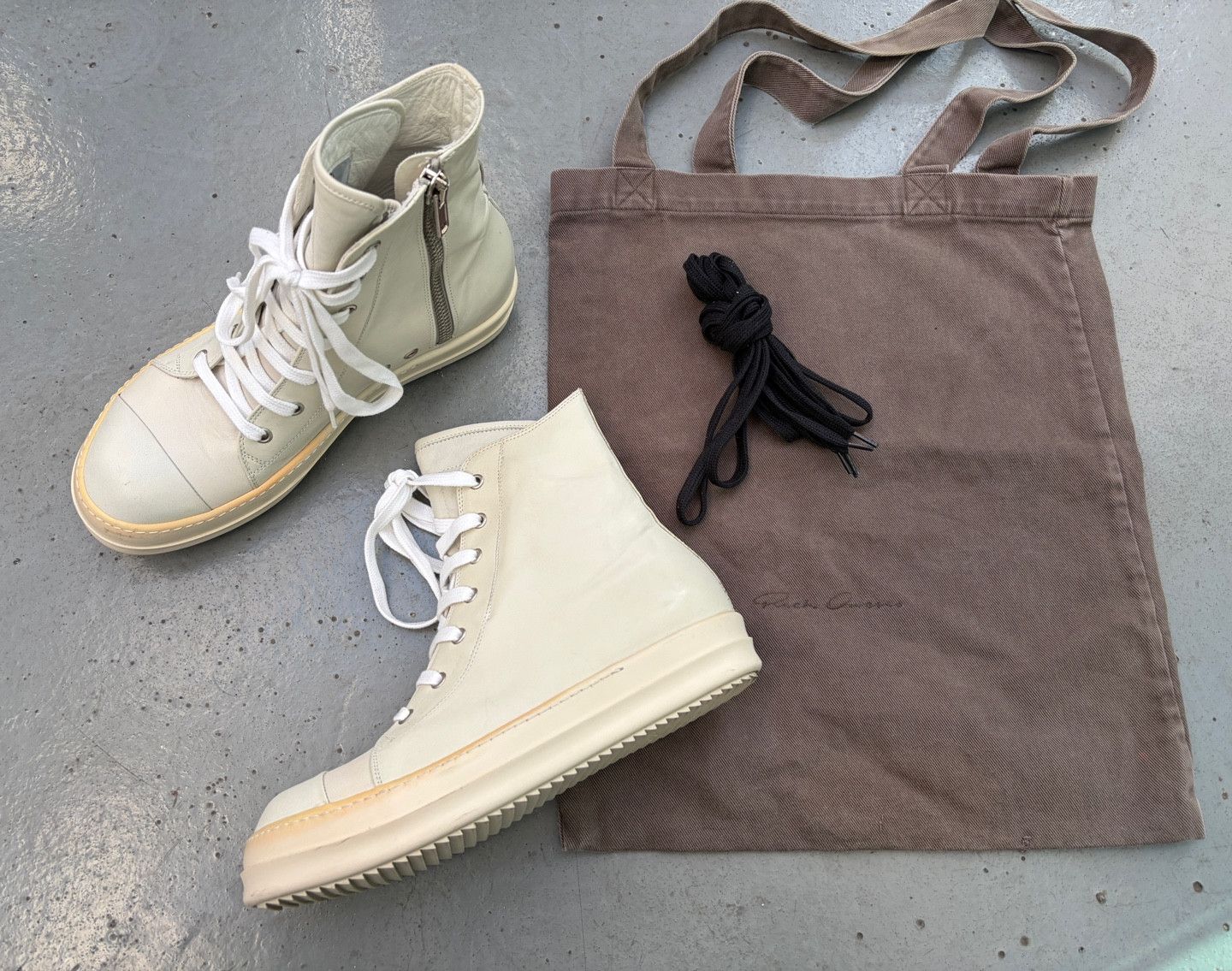 Rick Owens Rare Rick Owens F/W 12 Milk Leather Ramones High DRKSHDW Size US 8.5 / EU 41-42 - 8 Thumbnail