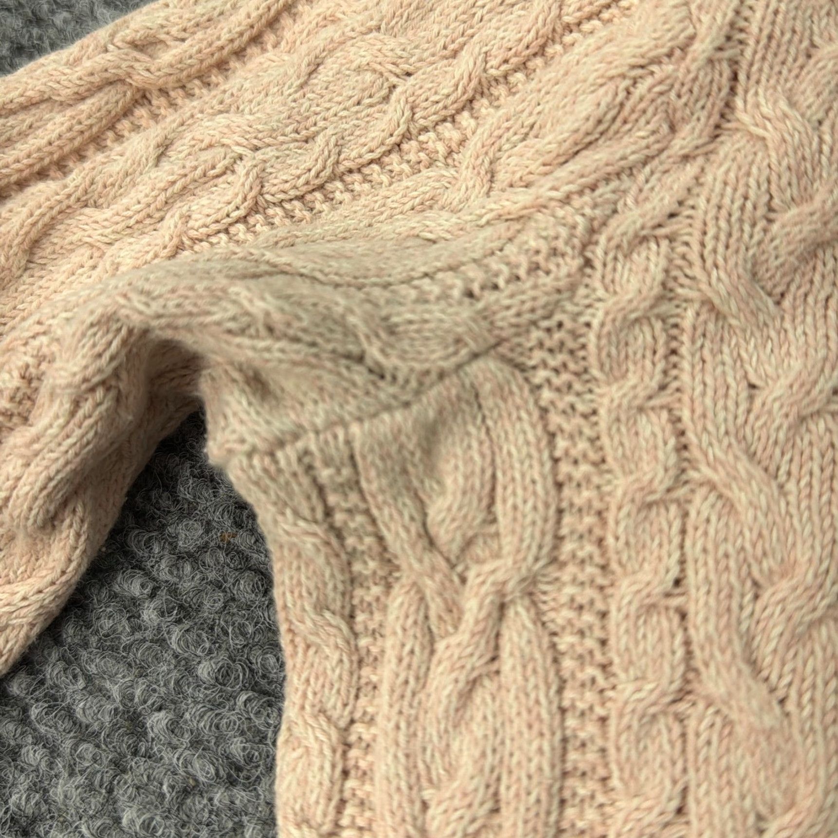 Ralph Lauren Lauren Ralph Lauren Sweater Womens Large Light Pink Cable Knit Cotton Pullover Size L / US 10 / IT 46 - 2 Thumbnail