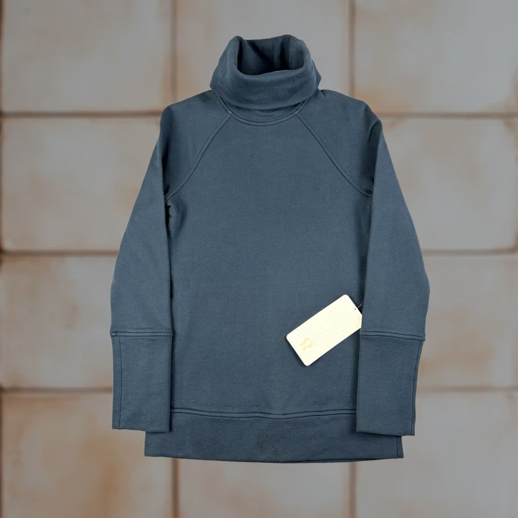 Lululemon Lululemon athletica Sweatshirt Tunic Kangaroo Pocket Blue 100% Cotton Terry Long Sleeve Pullover Women's Size 2 Size XS / US 0-2 / IT 36-38 - 1 Thumbnail