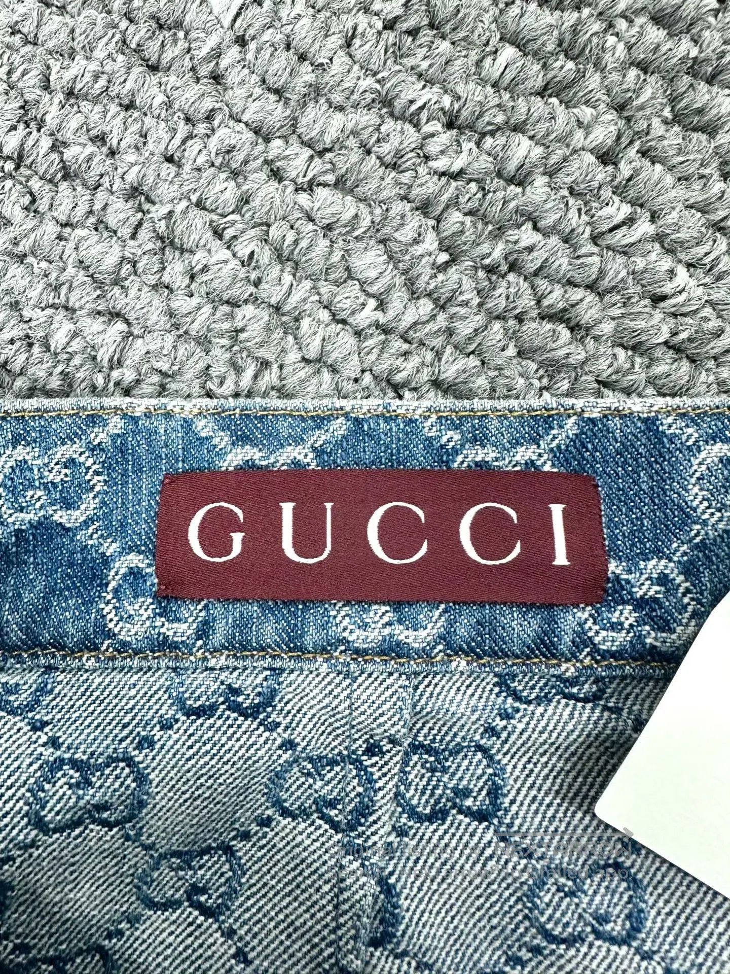 Gucci Guicci Blue old logo print denim skirt| Size 41" - 3 Thumbnail