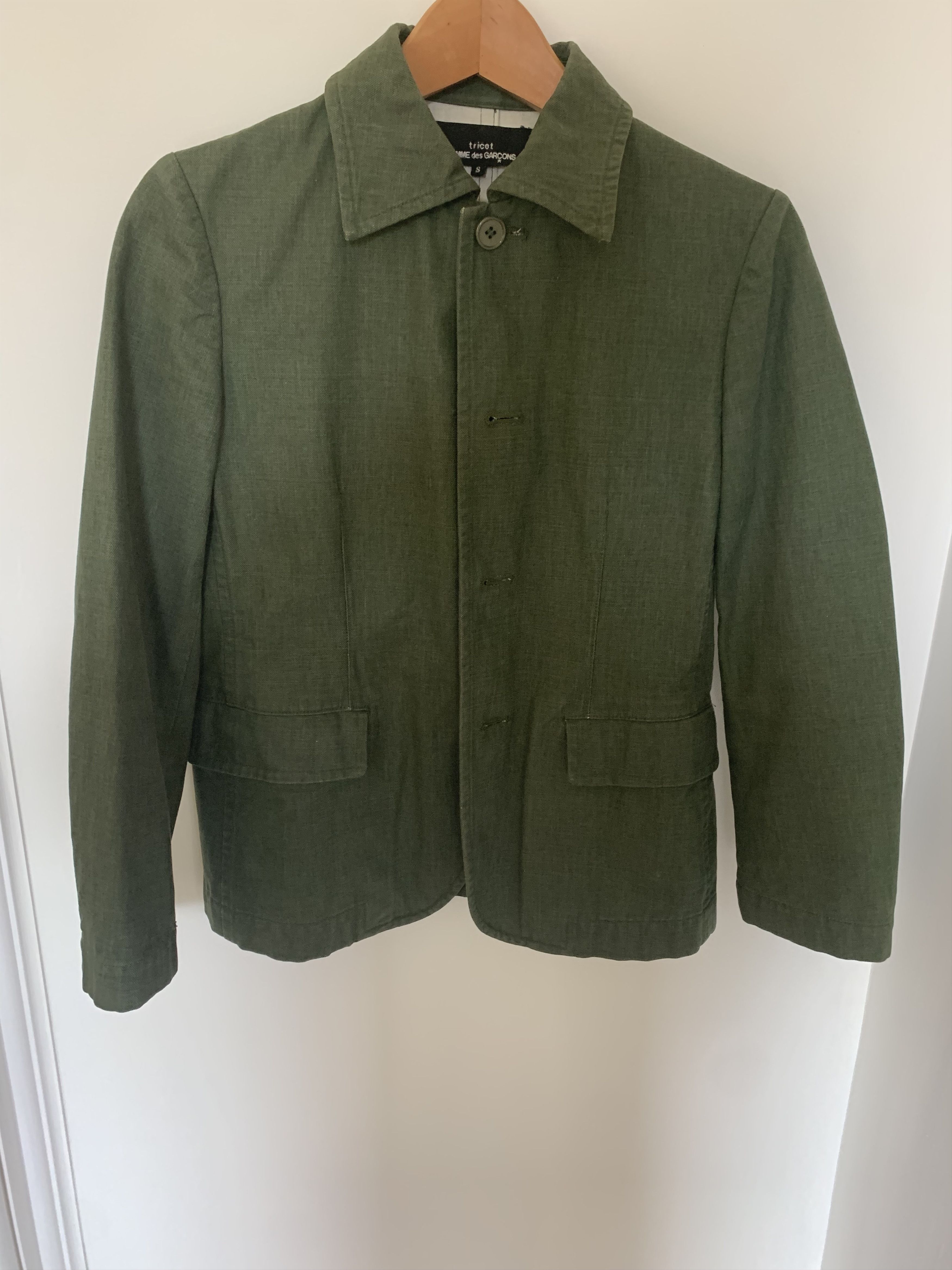 image of Tricot Comme Des Garcons Comme Des Garcon Tricot 2001 Women's Jacket S Excellent in Khaki Green (Si