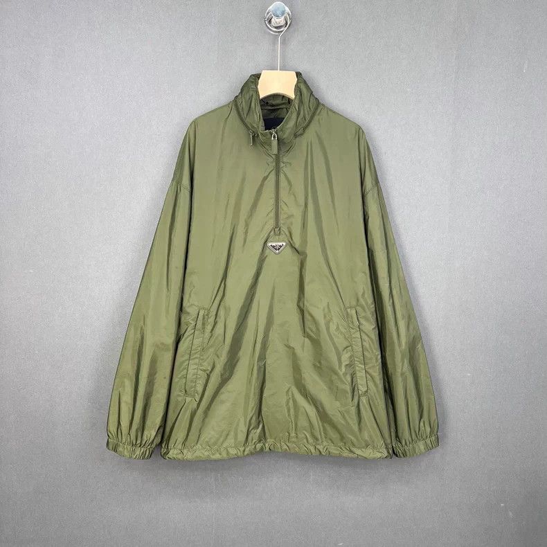 Prada Prada Green Half-Zip Hooded Jacket Size US M / EU 48-50 / 2 - 1 Thumbnail