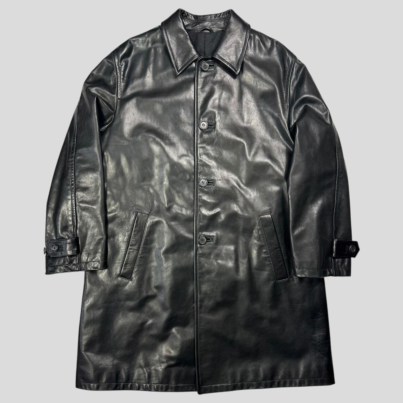 Prada Prada Milano AW98 Gloss Leather & Wool Matrix Trench Coat L Size US L / EU 52-54 / 3 - 1 Thumbnail
