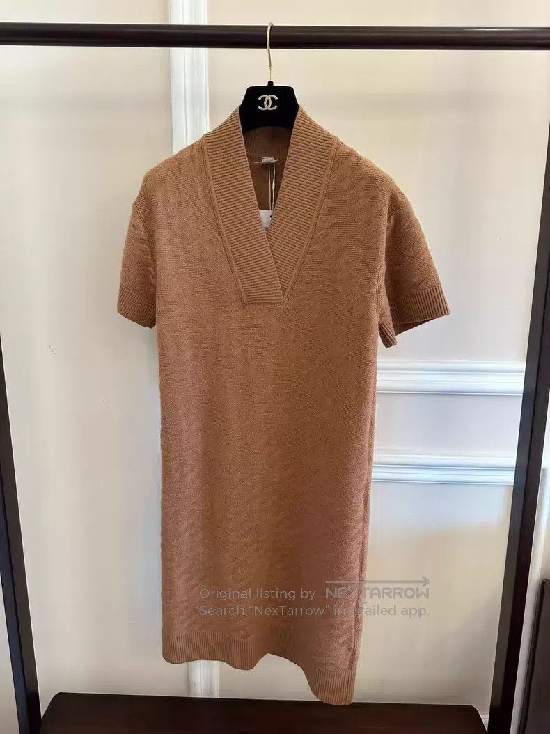 Hermes Hermes Khaki Logo All-Over Dress Size XS / US 0-2 / IT 36-38 - 1 Thumbnail