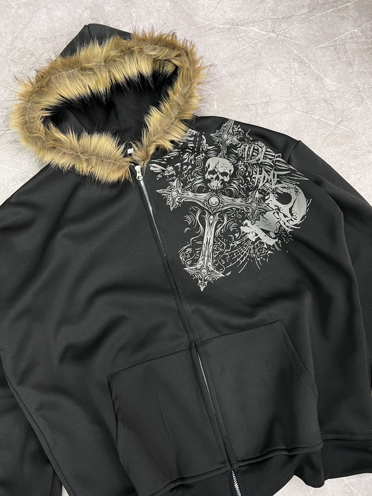 Le Grande Bleu (L.G.B.) Legrandebleu style Hoodie Japanese opium Y2K fur hood Size US L / EU 52-54 / 3 - 2 Thumbnail