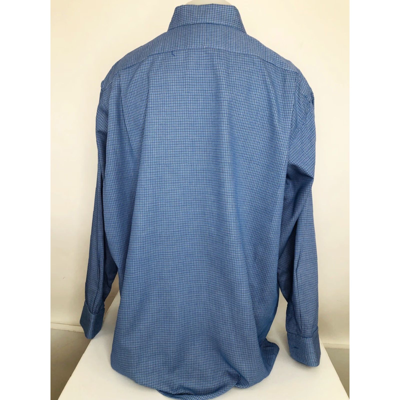 Vintage Gitman Bros. Geometric Pattern Big & Tall Mens 18/35 Shirt Long Sleeve Blue 18/35 Button-Up Mens Shirts VINTAGE (adjusted to match rules) Size US XXL / EU 58 / 5 - 3 Thumbnail