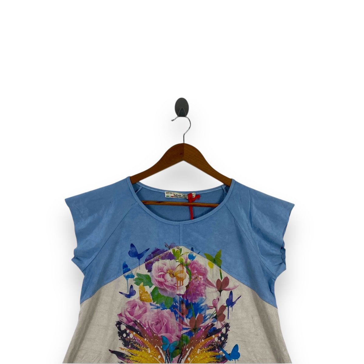 Vintage Vintage MISS MISS Floral & Butterfly Stretchy Print Women Size L / US 10 / IT 46 - 2 Thumbnail