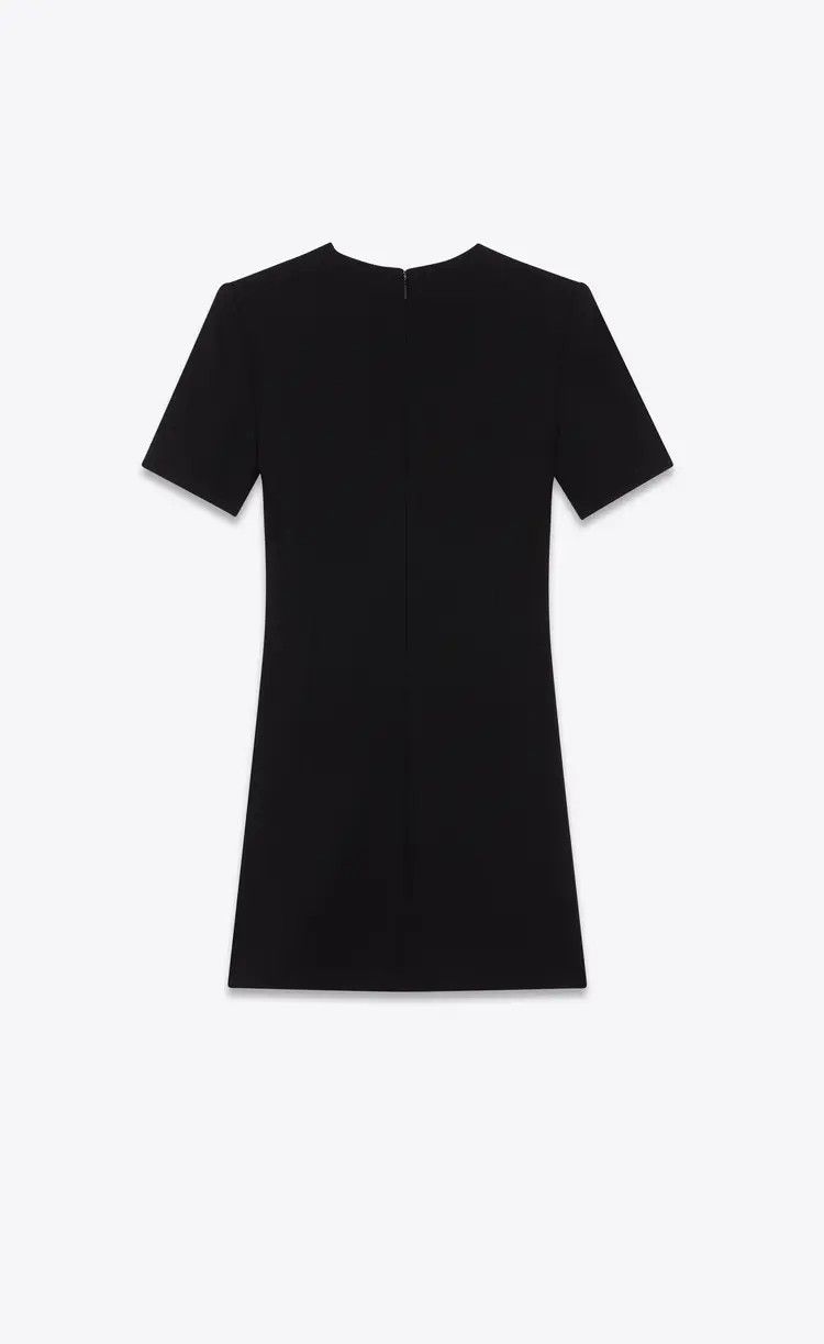 Saint Laurent Paris o1bcso1str1125 Dress In Double Sable in Black Size M / US 6-8 / IT 42-44 - 2 Thumbnail