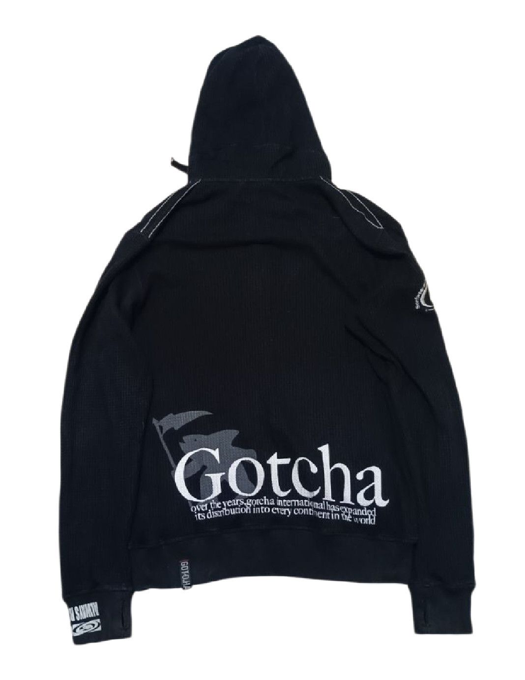 Gotcha × Japanese Brand 2000's Gotcha Waffle Full Over Zipper Hoodie Size US M / EU 48-50 / 2 - 1 Thumbnail