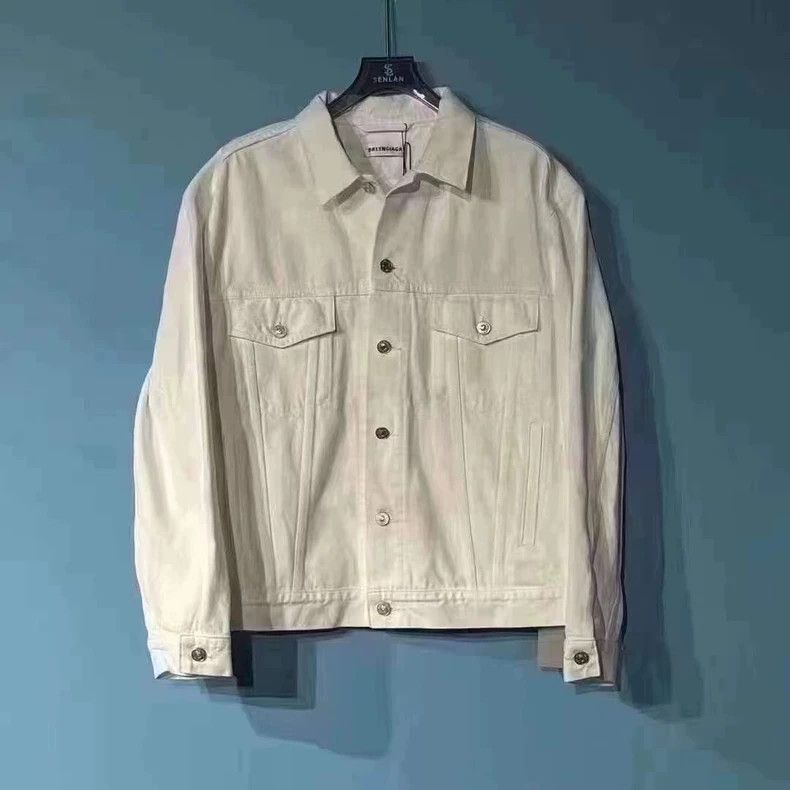 Balenciaga Balenciaga white embroidered logo denim jacket-2506 Size US M / EU 48-50 / 2 - 1 Thumbnail