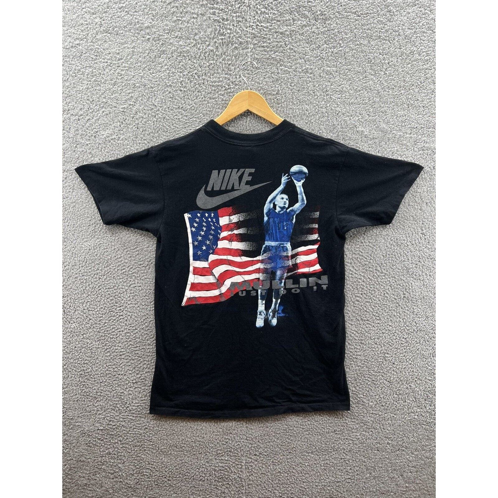 image of Nike Just Do It Usa Basketball Team Chris Mullin Black Tee, Men's (Size Large)