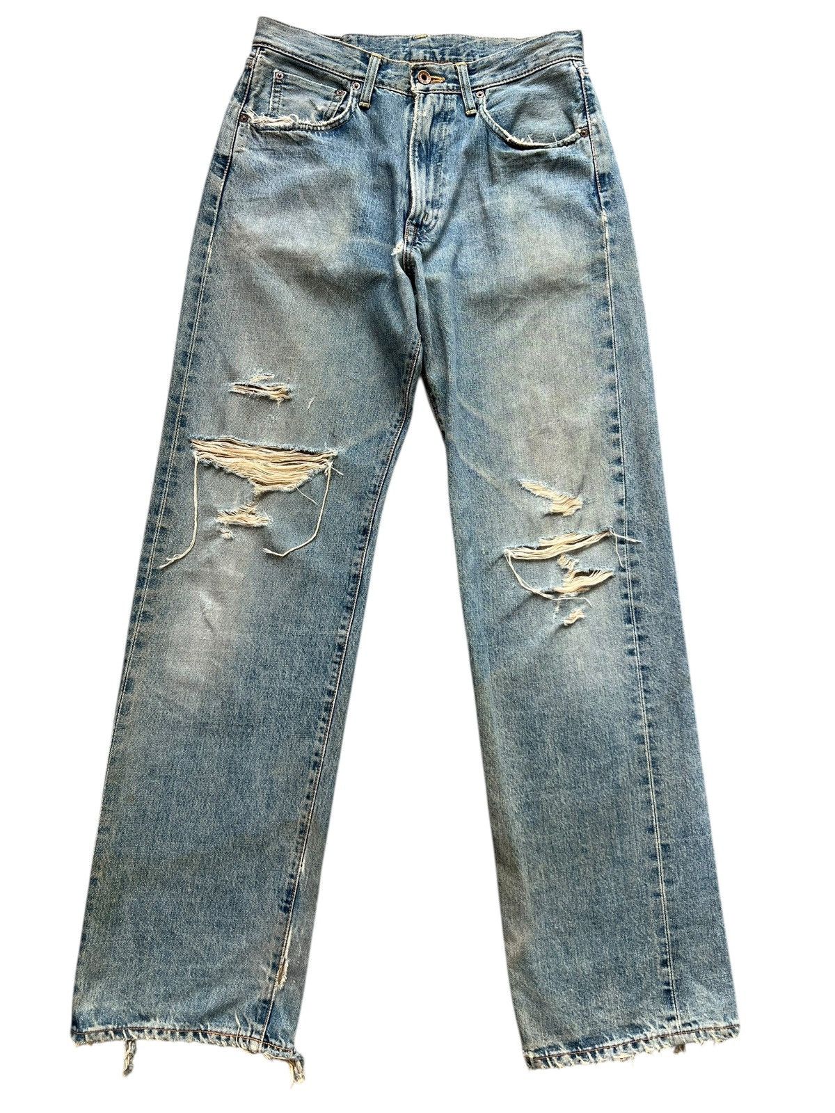 Edwin Vintage Edwin 505 Selvedge Distressed Denim Jeans 31x33 Size US 31 - 2 Thumbnail