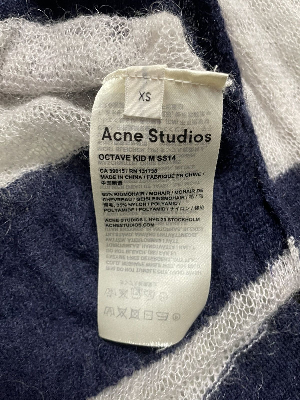 Acne Studios Acne Studios Mohair Sweater Octave SS14 Striped Navy White Size US XS / EU 42 / 0 - 3 Thumbnail