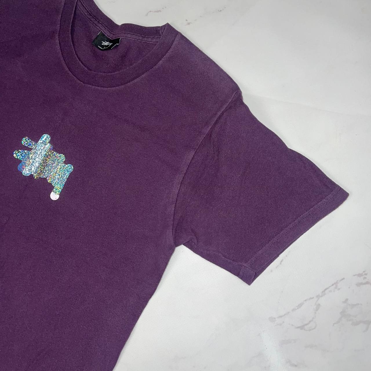 Stussy STUSSY T-Shirt Purple Glitter Logo Tee Size S Size US S / EU 44-46 / 1 - 6 Thumbnail