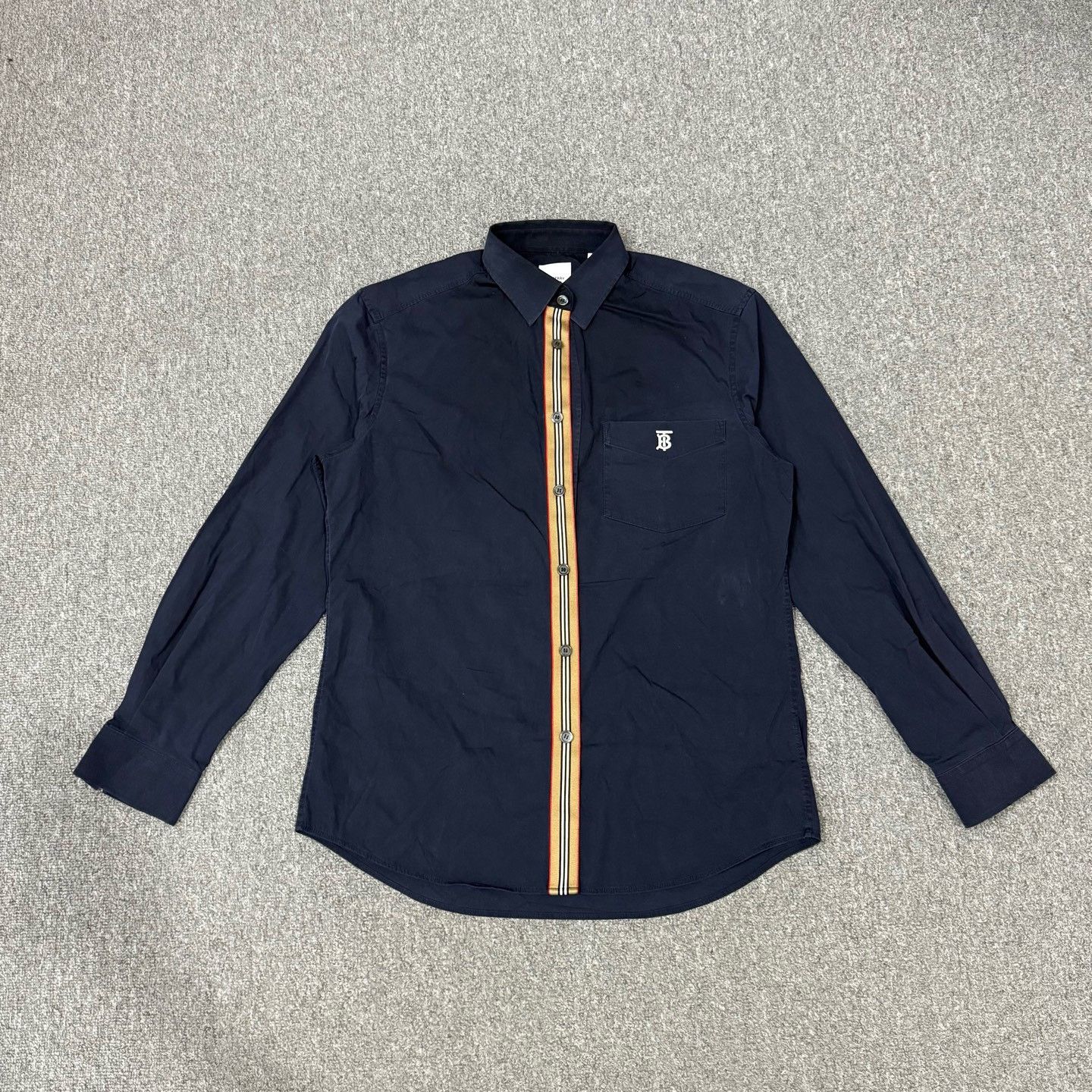 Burberry Burberry Blue Striped Paneled Shirt Size US M / EU 48-50 / 2 - 1 Thumbnail
