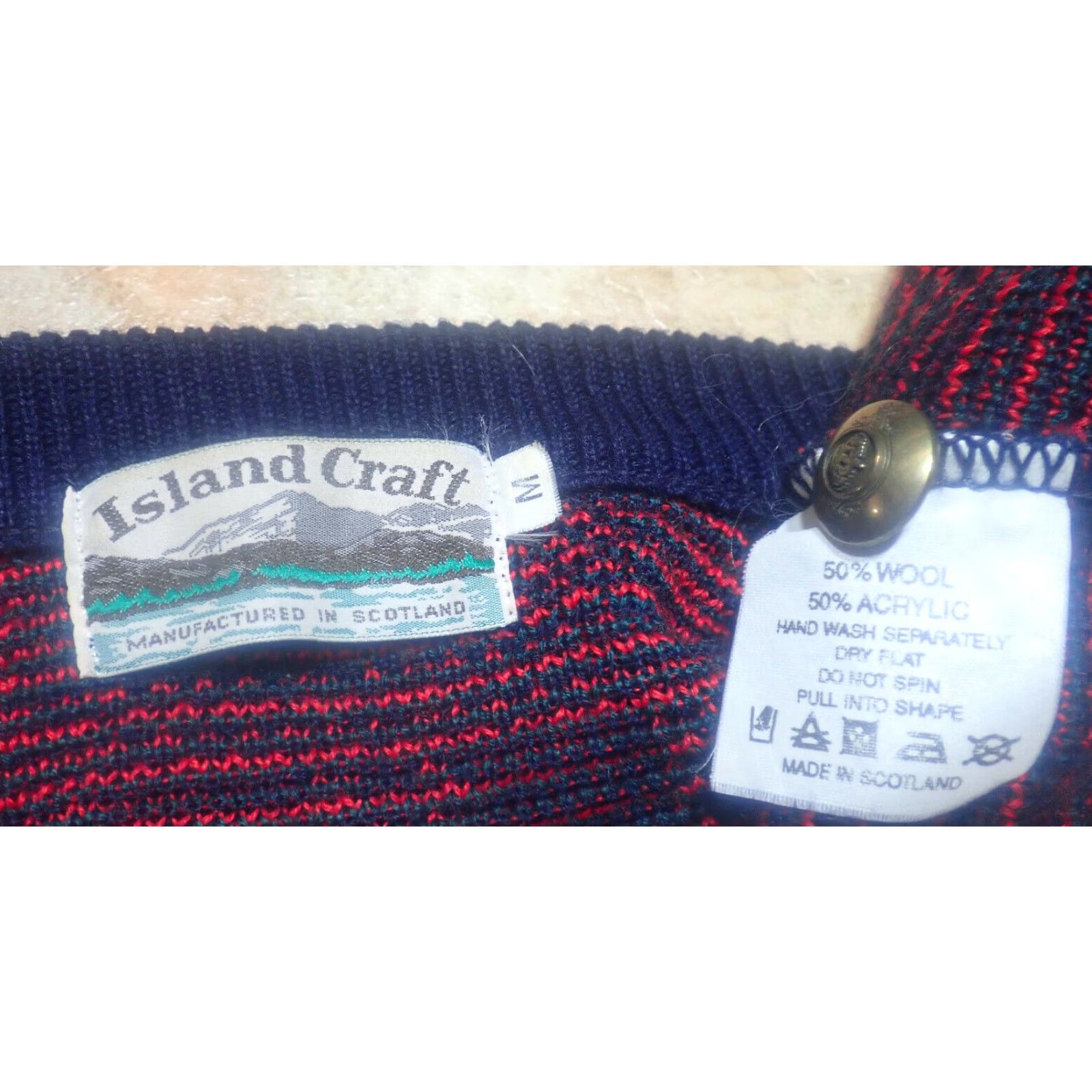 Vintage VINTAGE Island Craft Women's Plaid Cardigan Sweater Wool Acrylic Scotland 90s Casual Womens Medium Size M / US 6-8 / IT 42-44 - 4 Thumbnail