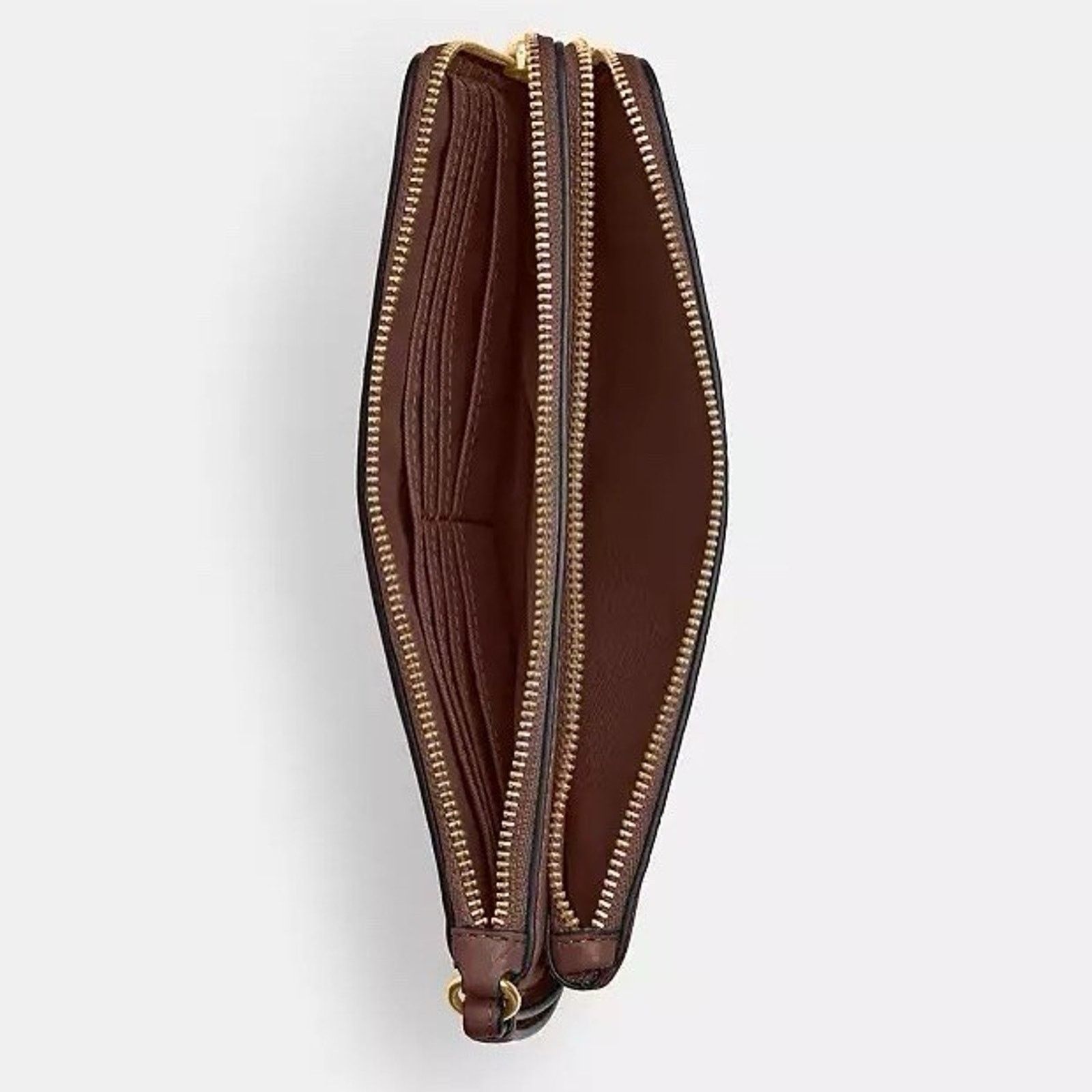 Coach NWT Coach Double Zip Wallet Wristlet CX161 Gold/Tan/Brown Size ONE SIZE - 7 Thumbnail